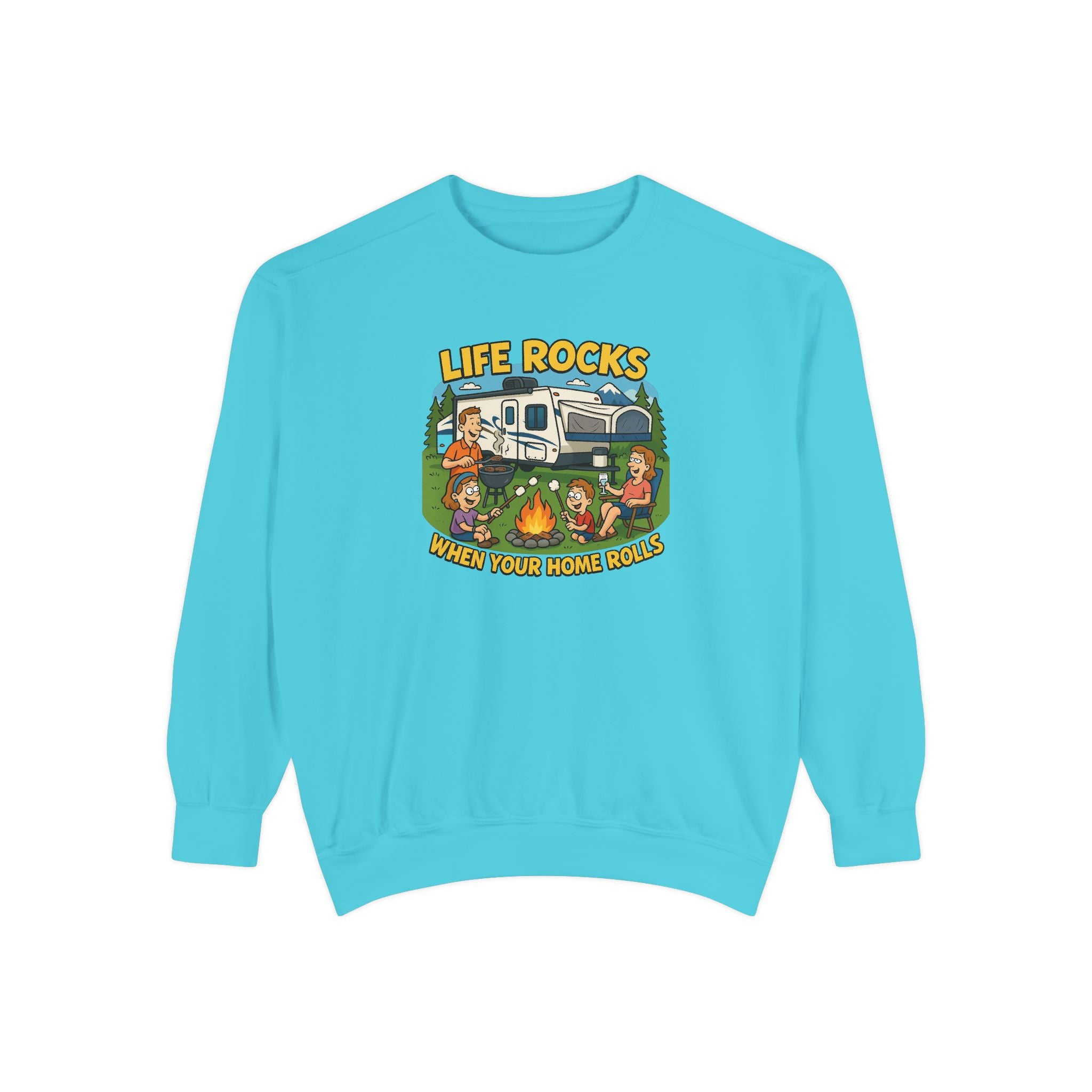Retro Camping Sweatshirt, Life Rocks Sweater, Unisex Sweatshirt, Vintage RV Sweatshirt, Cozy Outdoor Apparel, Gift for Campers
