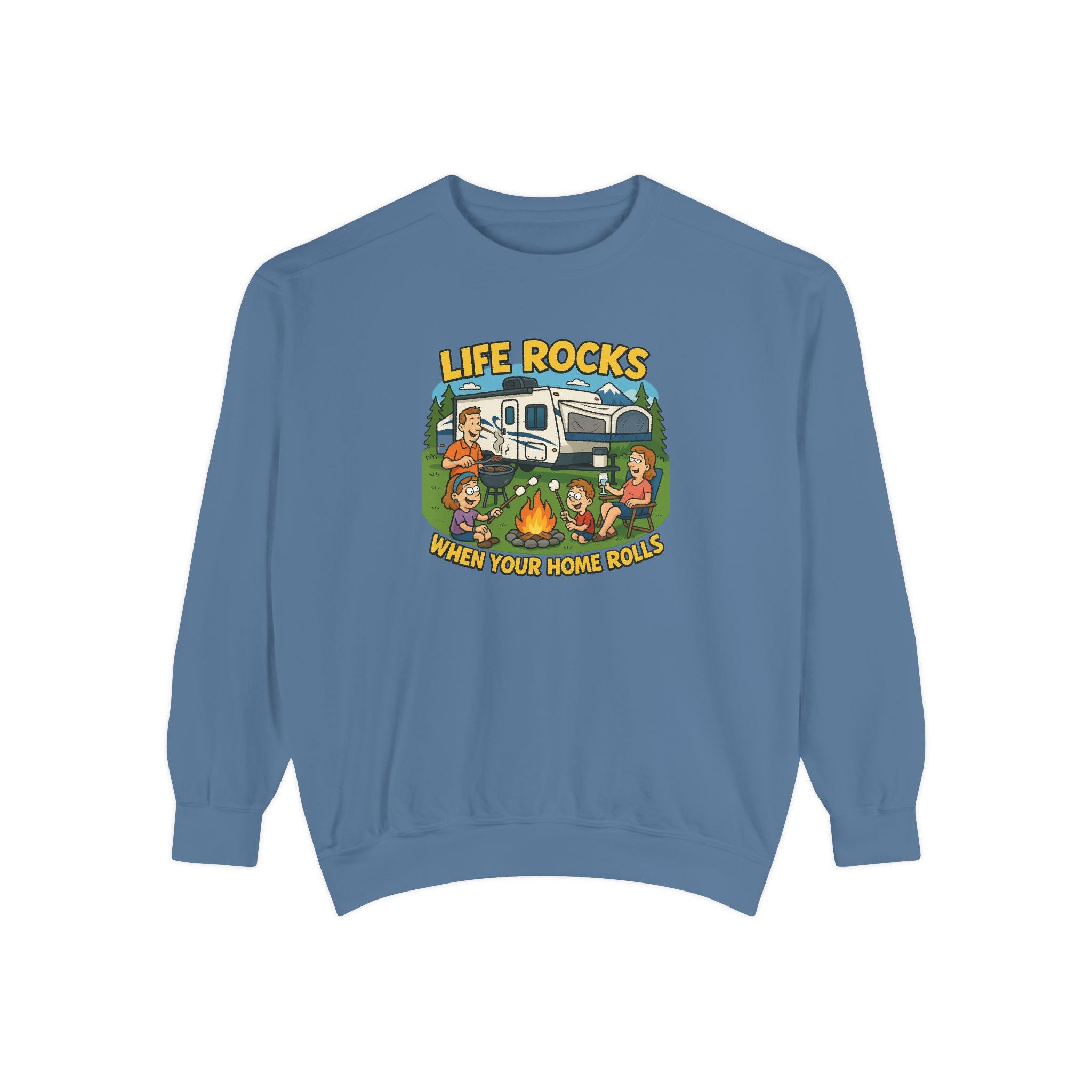 Retro Camping Sweatshirt, Life Rocks Sweater, Unisex Sweatshirt, Vintage RV Sweatshirt, Cozy Outdoor Apparel, Gift for Campers