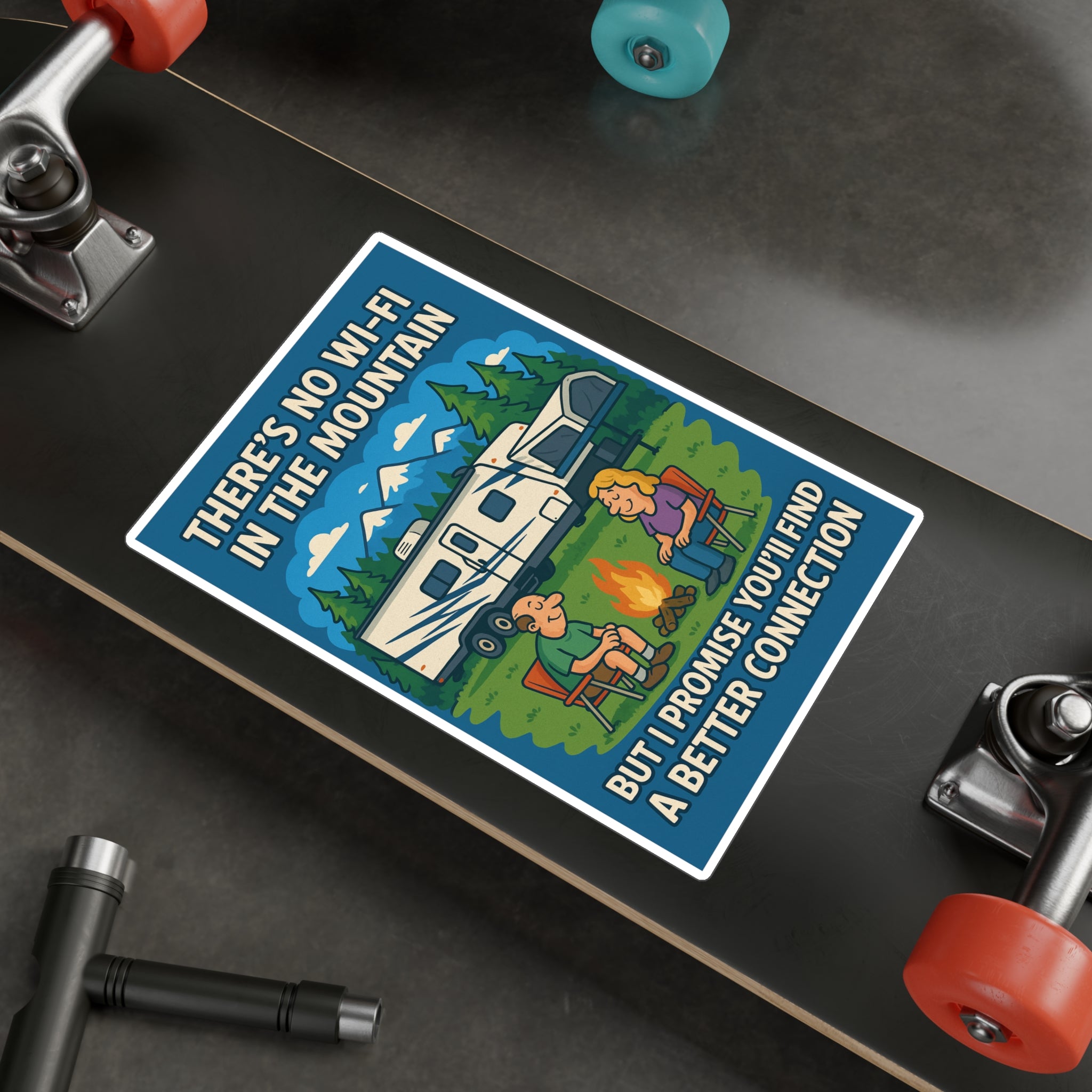 Camping Kiss-Cut Vinyl Decal, Outdoor Adventure Sticker, RV Life Decor, Nature Lover Gift, Fun Campfire Quote