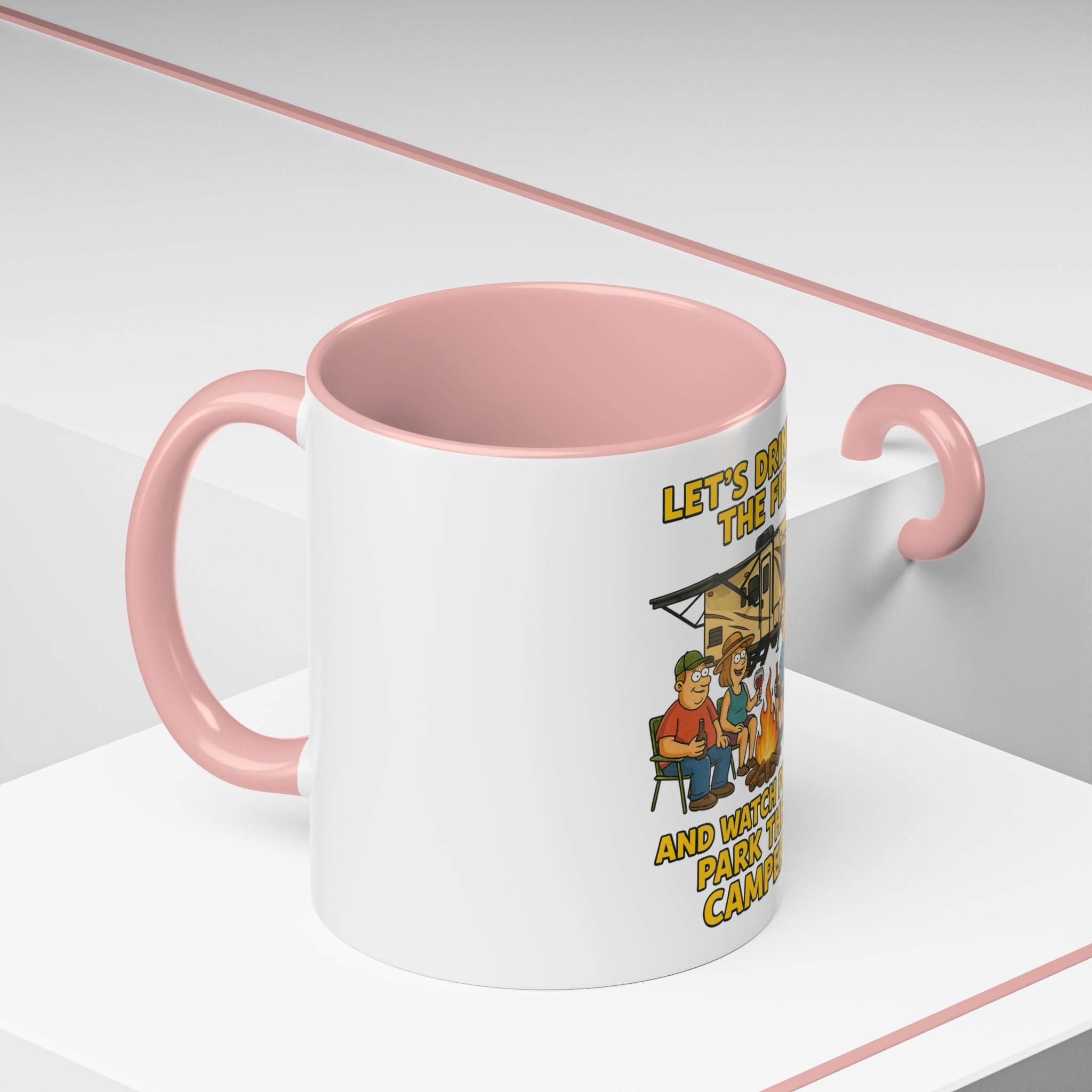 Campfire Accent Coffee Mug, Camping Gift, Outdoor Adventure Mug, RV Lovers Coffee Cup, Relaxing by the Fire