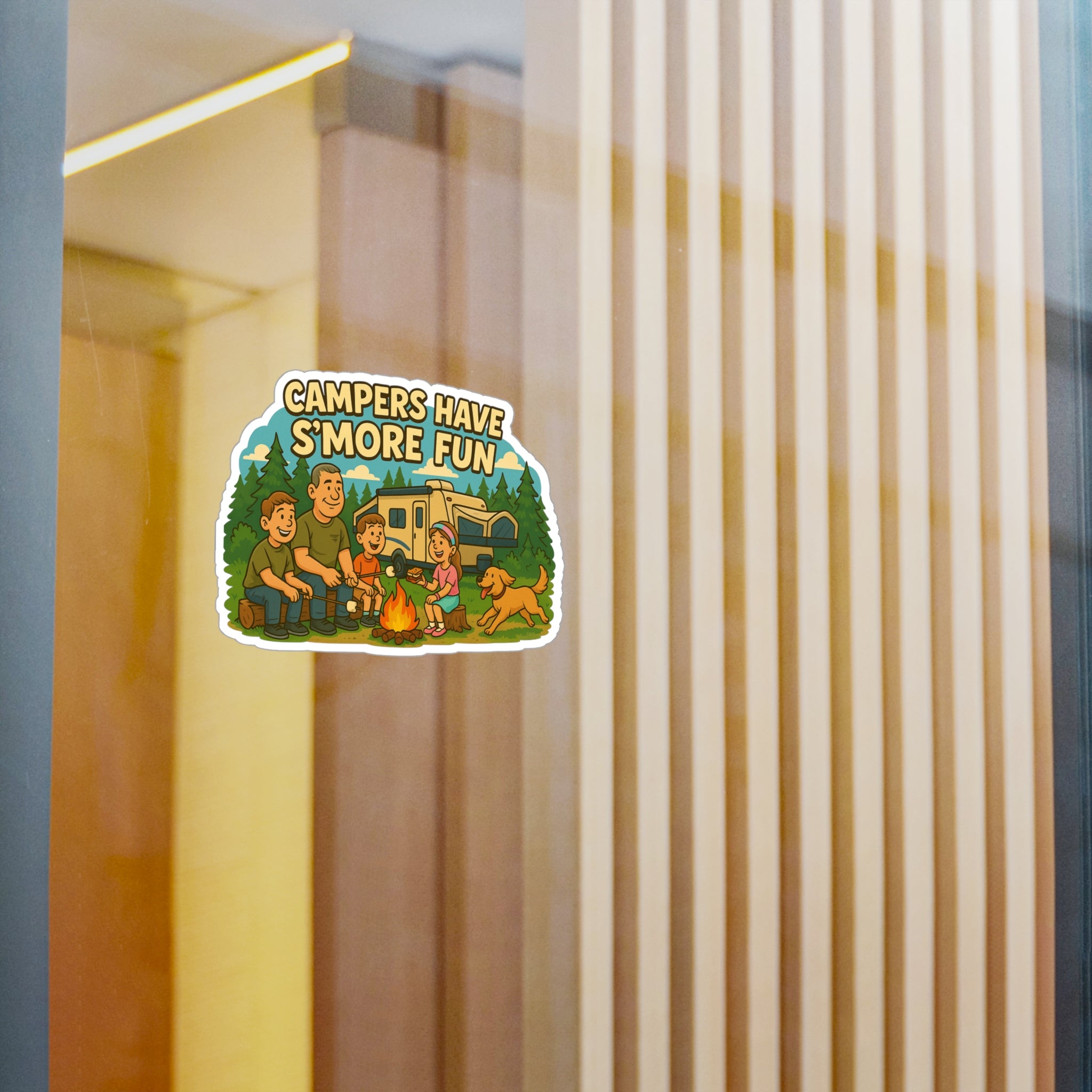 Campfire Family Fun Vinyl Decals | Camping Decor for Adventurers, Stickers for Water Bottles, Laptops, RVs and More