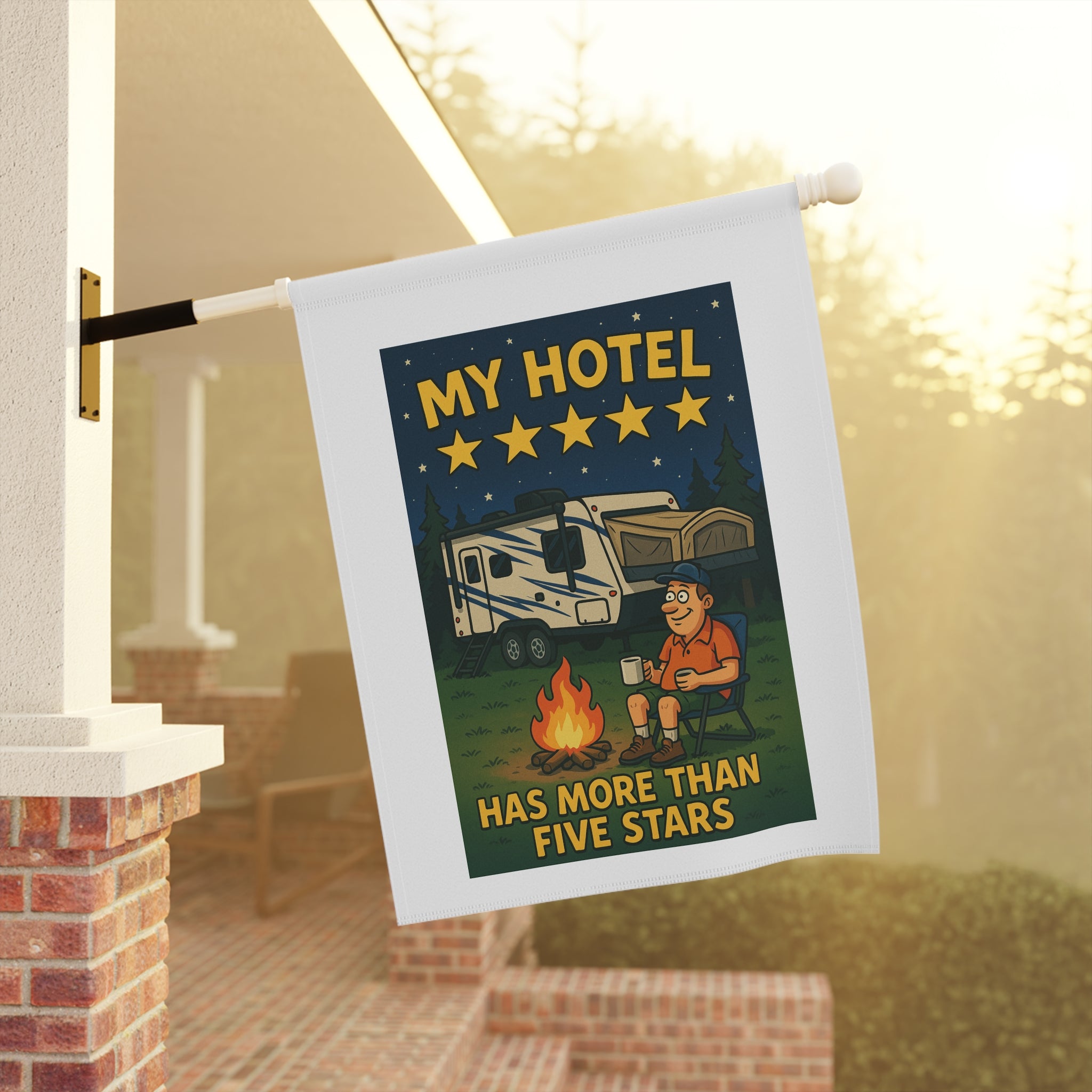 Camping Home Banner, RV Decor, Outdoor Garden Sign, Travel Enthusiast Gift, Camping Flag, Fire Pit Decor
