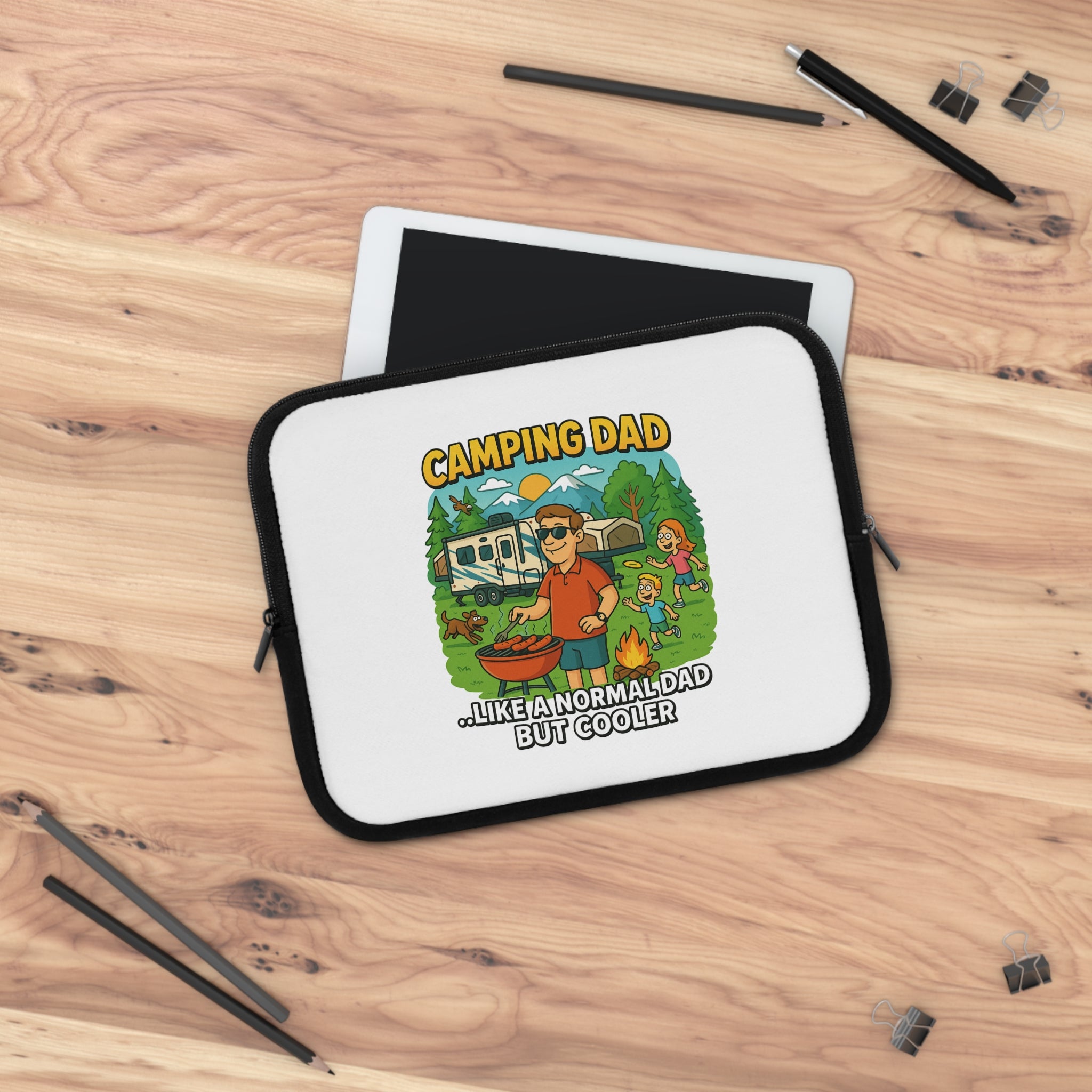 Camping Dad Laptop Sleeve - Fun Gift for Outdoor Enthusiasts