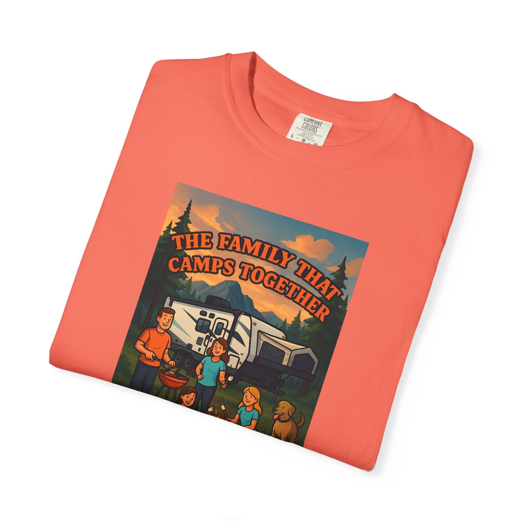Family Camping T-shirt, Casual Outdoor Tee, Perfect for Family Gatherings, Summer Camp, Gift for Outdoor Lovers, Relaxed Fit Tee