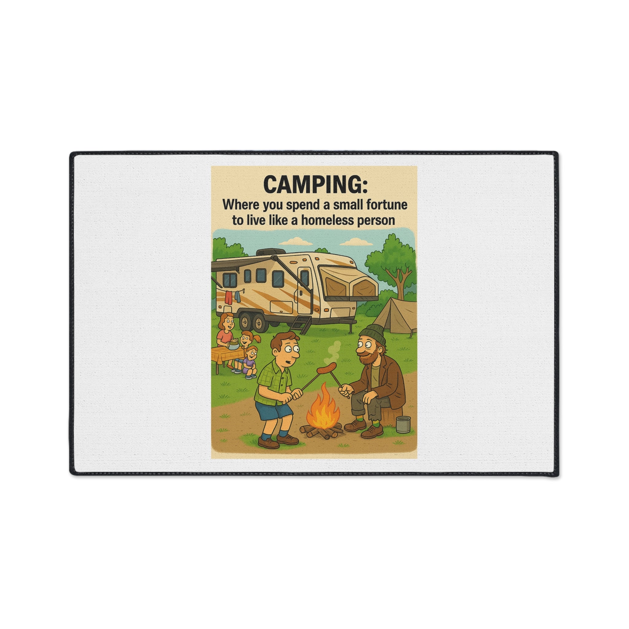 Camping-Themed Heavy Duty Floor Mat | Outdoor Rug, Camping Decor, Funny Home Accessory, RV Mat, Adventure Flooring