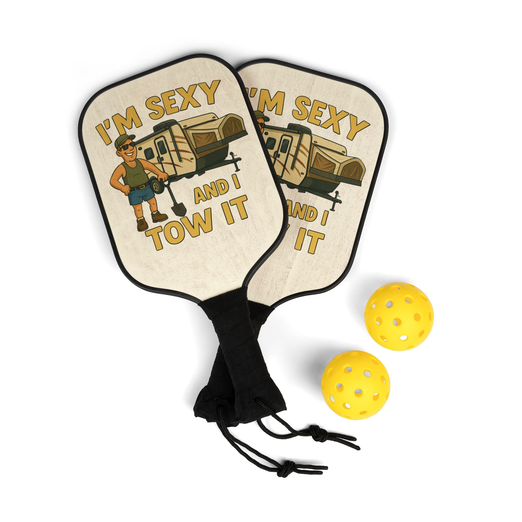 Pickleball Paddle Set with Humor, Fun Pickleball Gear, Perfect Gift for Pickleball Lovers, Sporty and Playful Recreation Set
