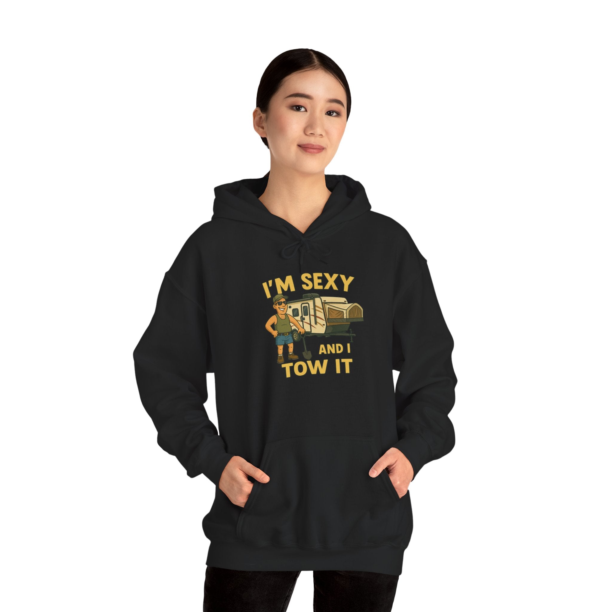 Funny Tow Truck Hoodie, Unisex Heavy Blend Sweatshirt, Gifts for Towing Enthusiasts, Quirky Casual Wear, Humor Apparel, Birthday Gift