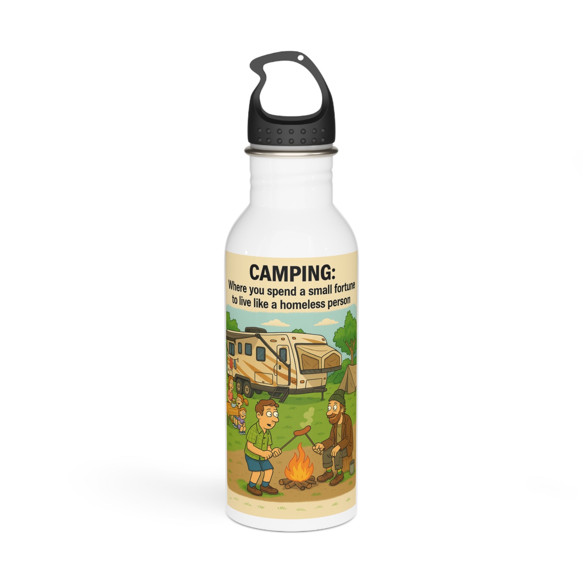Camping Humor Stainless Steel Water Bottle | Outdoor Adventure, Gift for Campers, Travel Hydration, Hiking Essentials, Unique Camping Gift