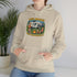 Campfire Adventure Hoodie with Retro Design, Cozy Gift for Outdoor Lovers, Perfect for Camping, Road Trips, and Casual Wear