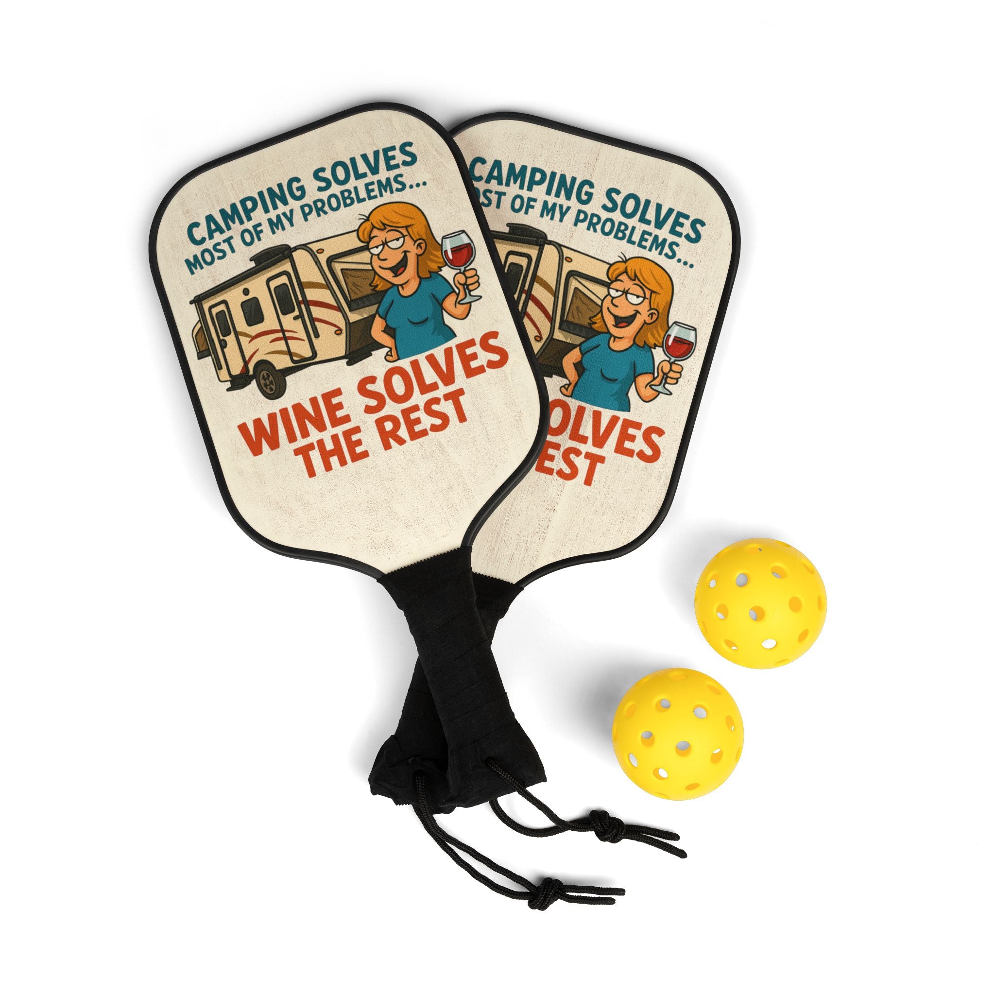 Pickleball Paddle Set - Fun Outdoor Game for Campers, Perfect Gift for Friends, Family, Outdoor Activities, Pickleball Lovers