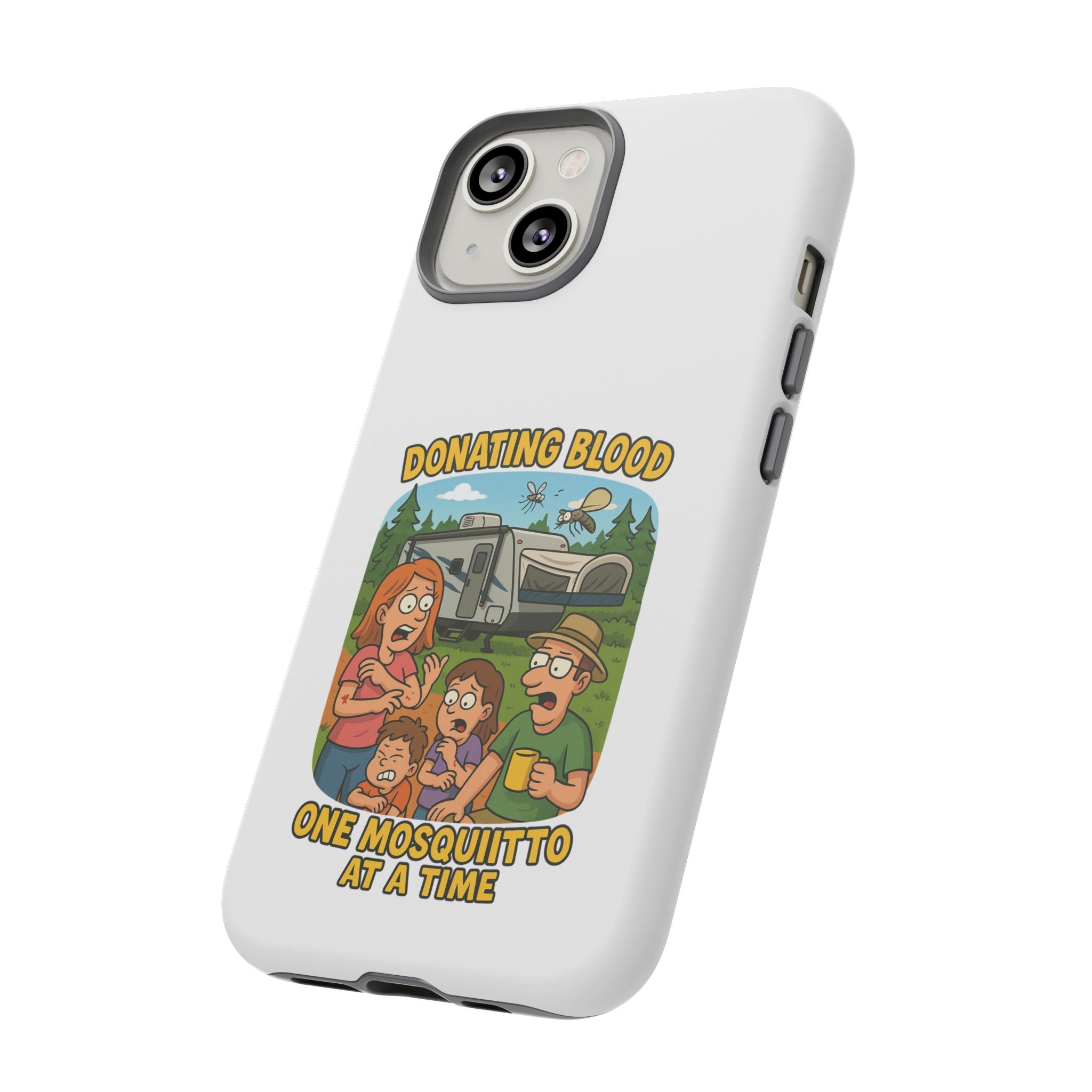 Humorous Phone Case - Donating Blood Mosquito Design, Funny Gift for Nurses, Outdoor Lovers, Eco-Friendly Gift, Summer Fun