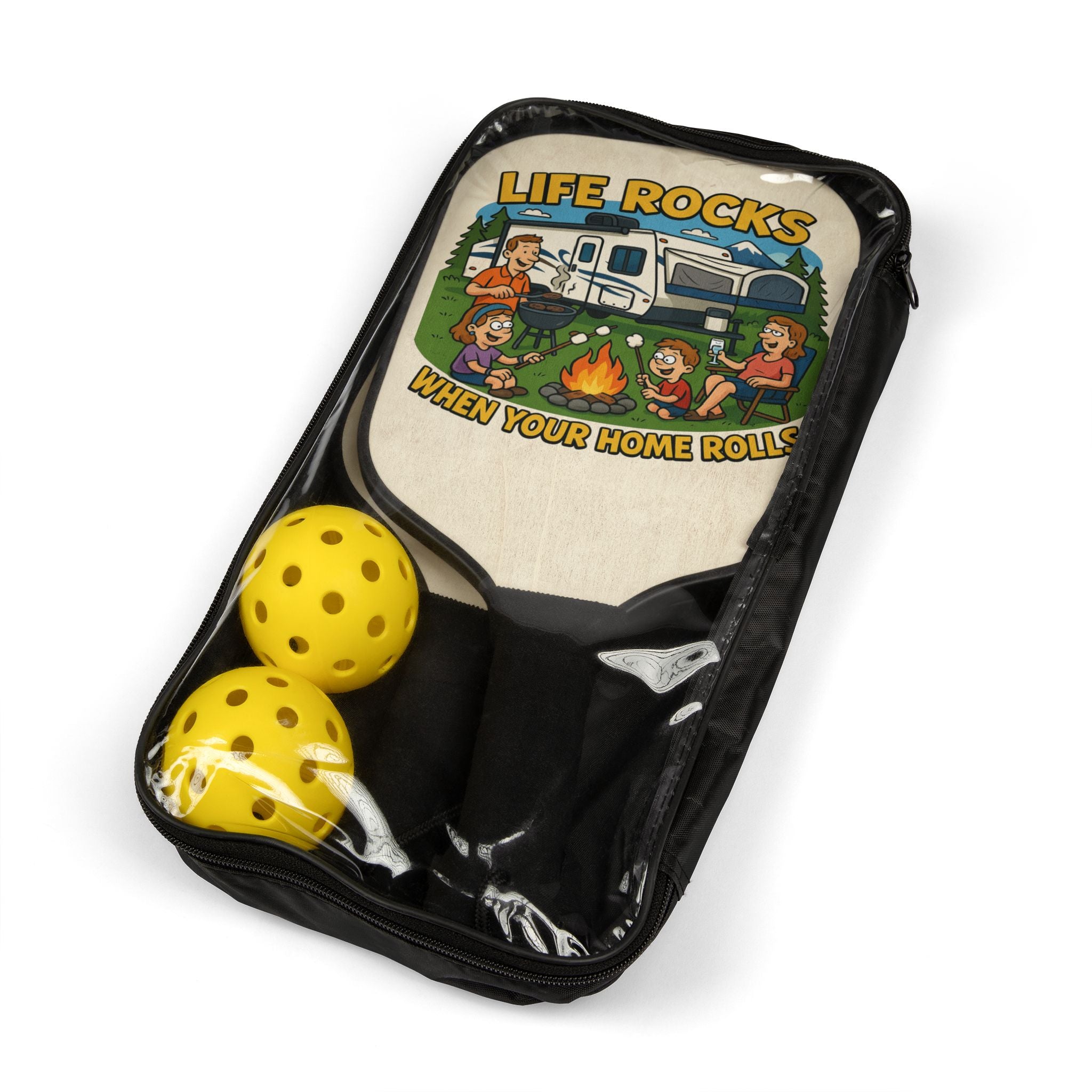 Pickleball Paddle Set - Life Rocks, Fun Outdoor Games, Pickleball Gear, RV Life Gift, Sport Enthusiast Accessories