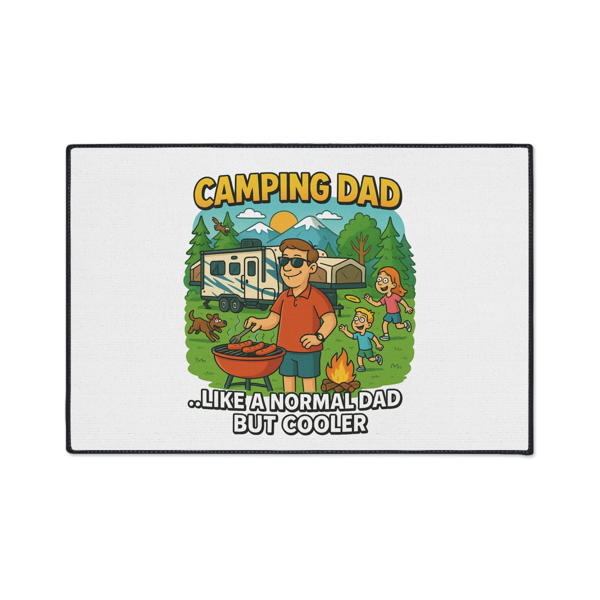Camping Dad Heavy Duty Floor Mat - Fun Outdoor BBQ Decor