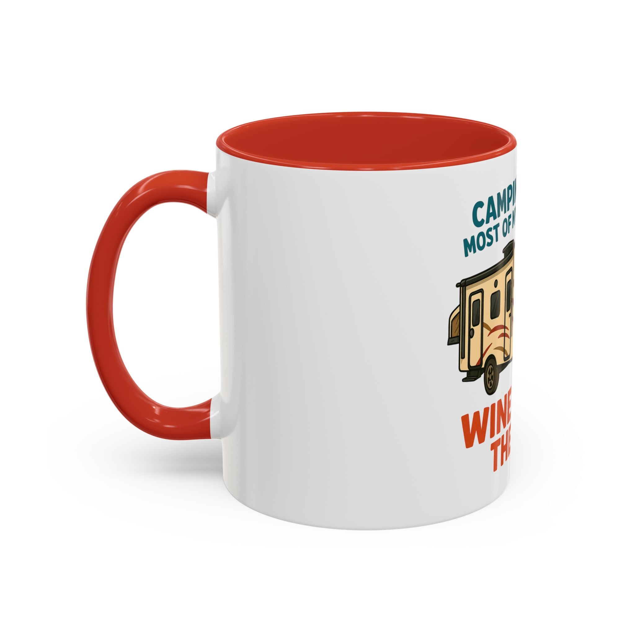 Camping Coffee Mug - Wine Solves the Rest - Fun Camper Mug for Nature Lovers, Gift for Adventurers, Travel Mug, Coffee Lover's Gift