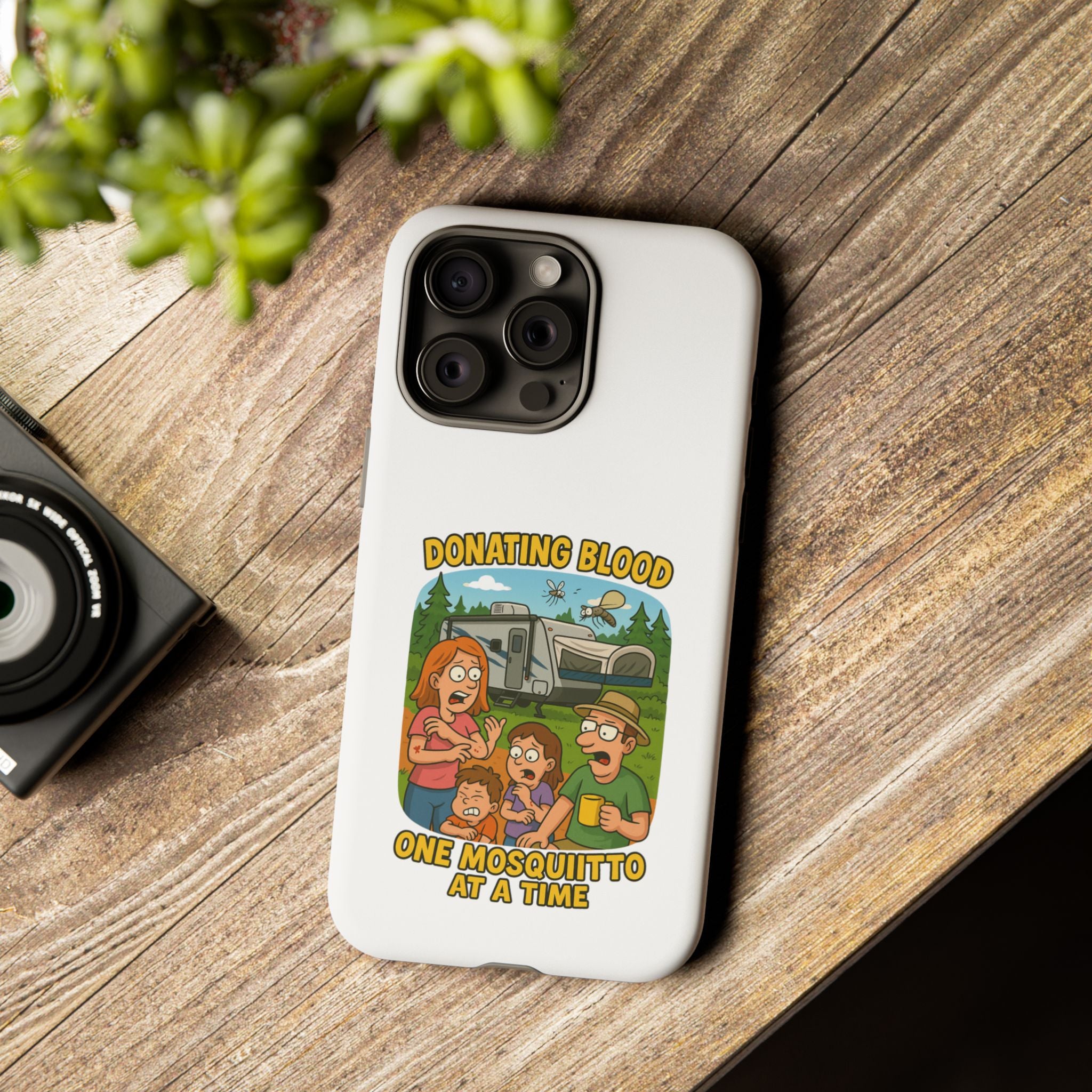 Humorous Phone Case - Donating Blood Mosquito Design, Funny Gift for Nurses, Outdoor Lovers, Eco-Friendly Gift, Summer Fun