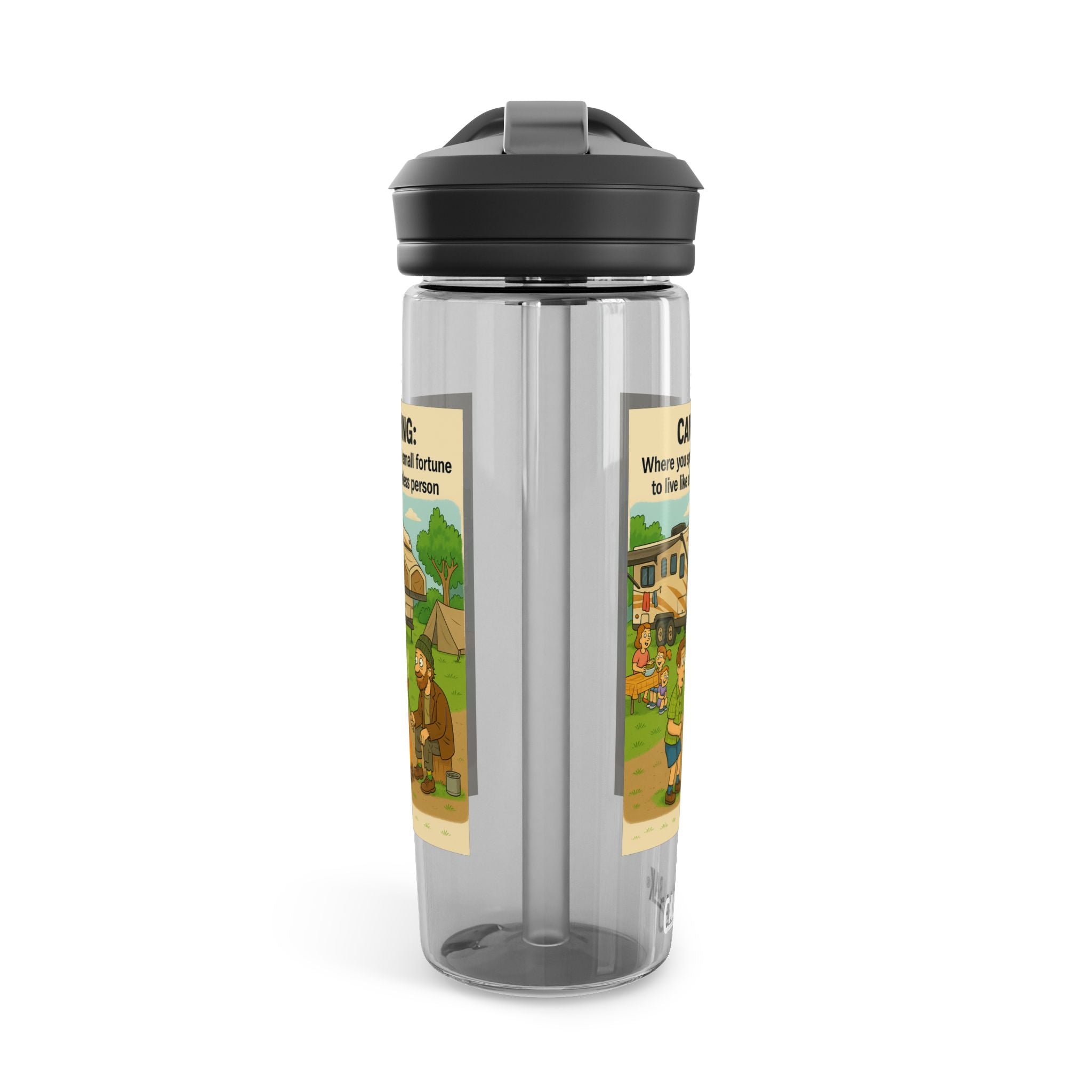 Camping Water Bottle, Funny Outdoor Gift, Hiking Hydration, Adventure Accessory, Eco-friendly Drinkware