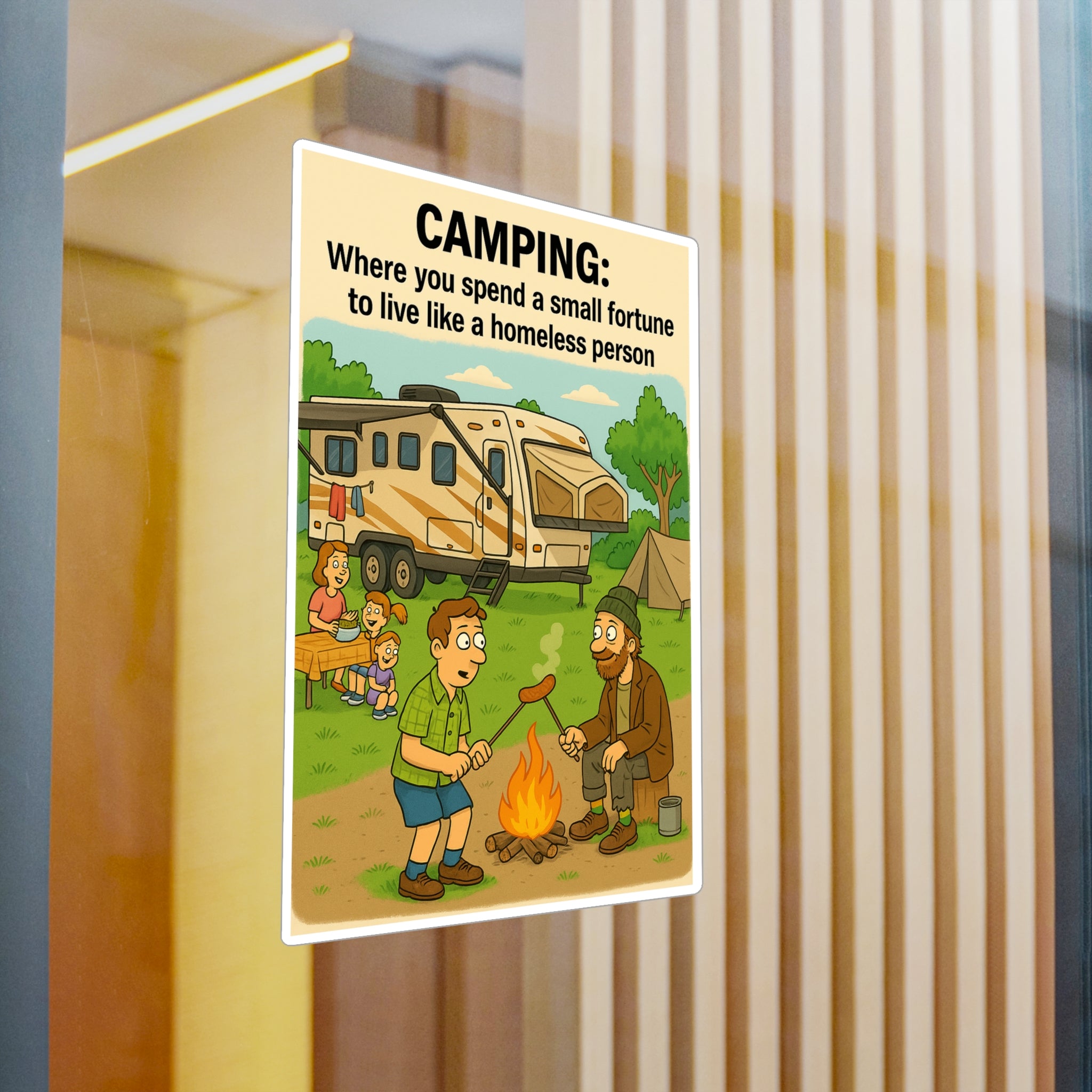 Camping Humor Vinyl Decals, Fun Outdoor Stickers for Campers, Travel Mugs, Car Accessories, Gift for Nature Lovers
