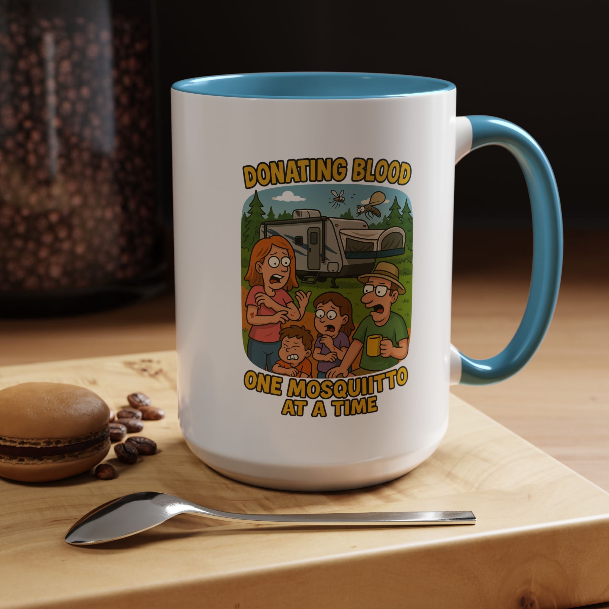 Donating Blood Coffee Mug with Fun Cartoon Design, Unique Gift for Nurses, Healthcare Workers, Humorous Office Mug, Blood Donation Awareness