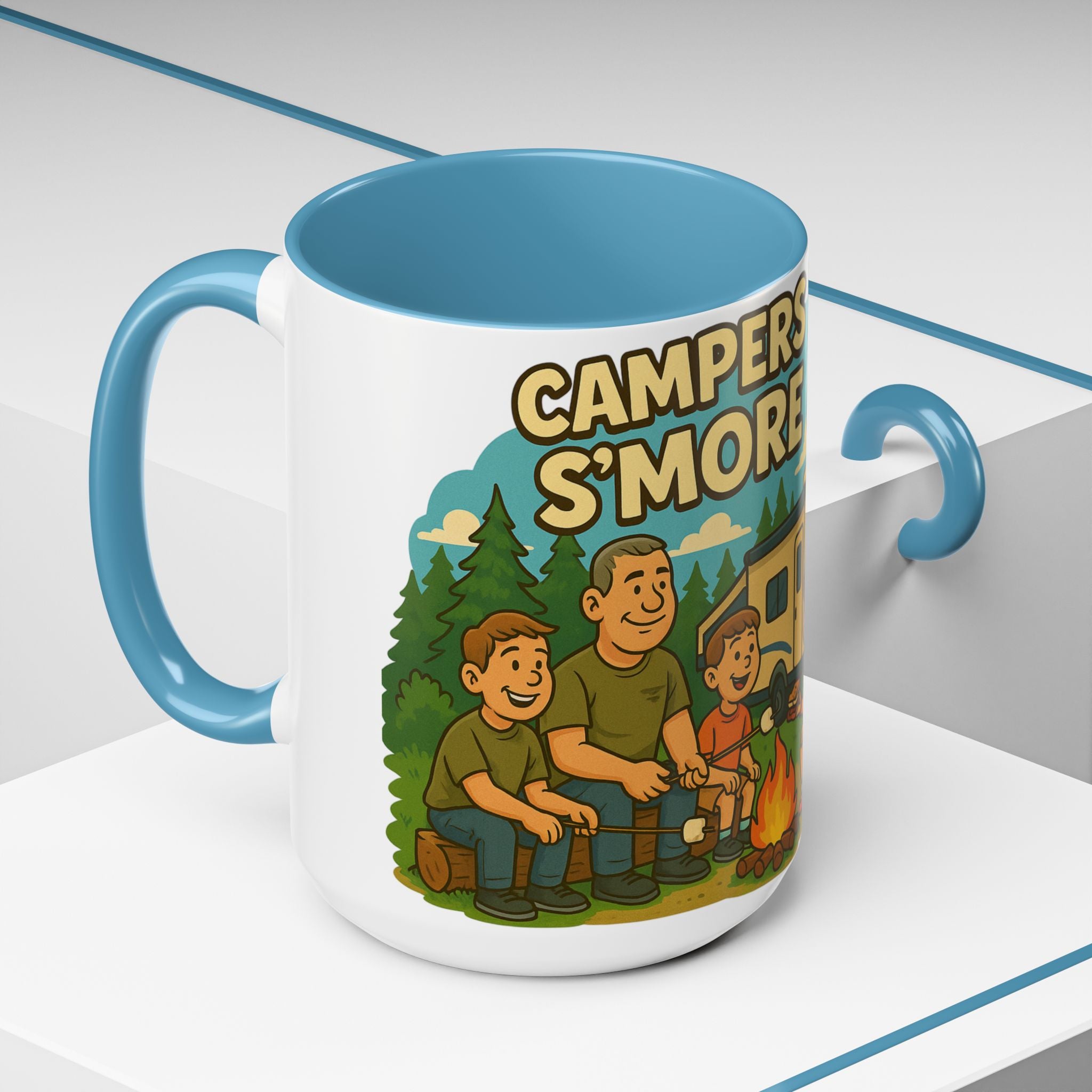 Campfire Adventure Mug - 'Campers Have S'more Fun', Outdoor Coffee Cup for Camping Lovers, Gifts for Nature Enthusiasts, S'mores Jokes