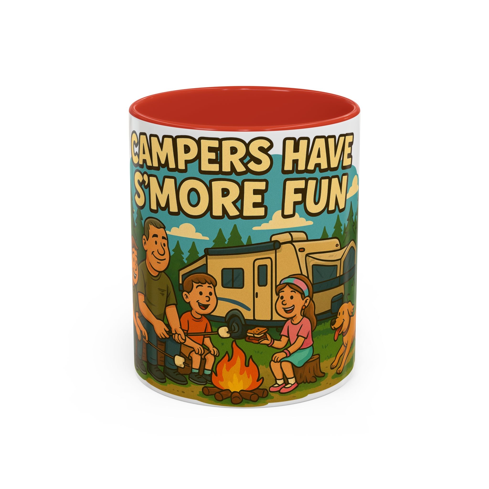 Campfire Adventure Mug - 'Campers Have S'more Fun', Outdoor Coffee Cup for Camping Lovers, Gifts for Nature Enthusiasts, S'mores Jokes
