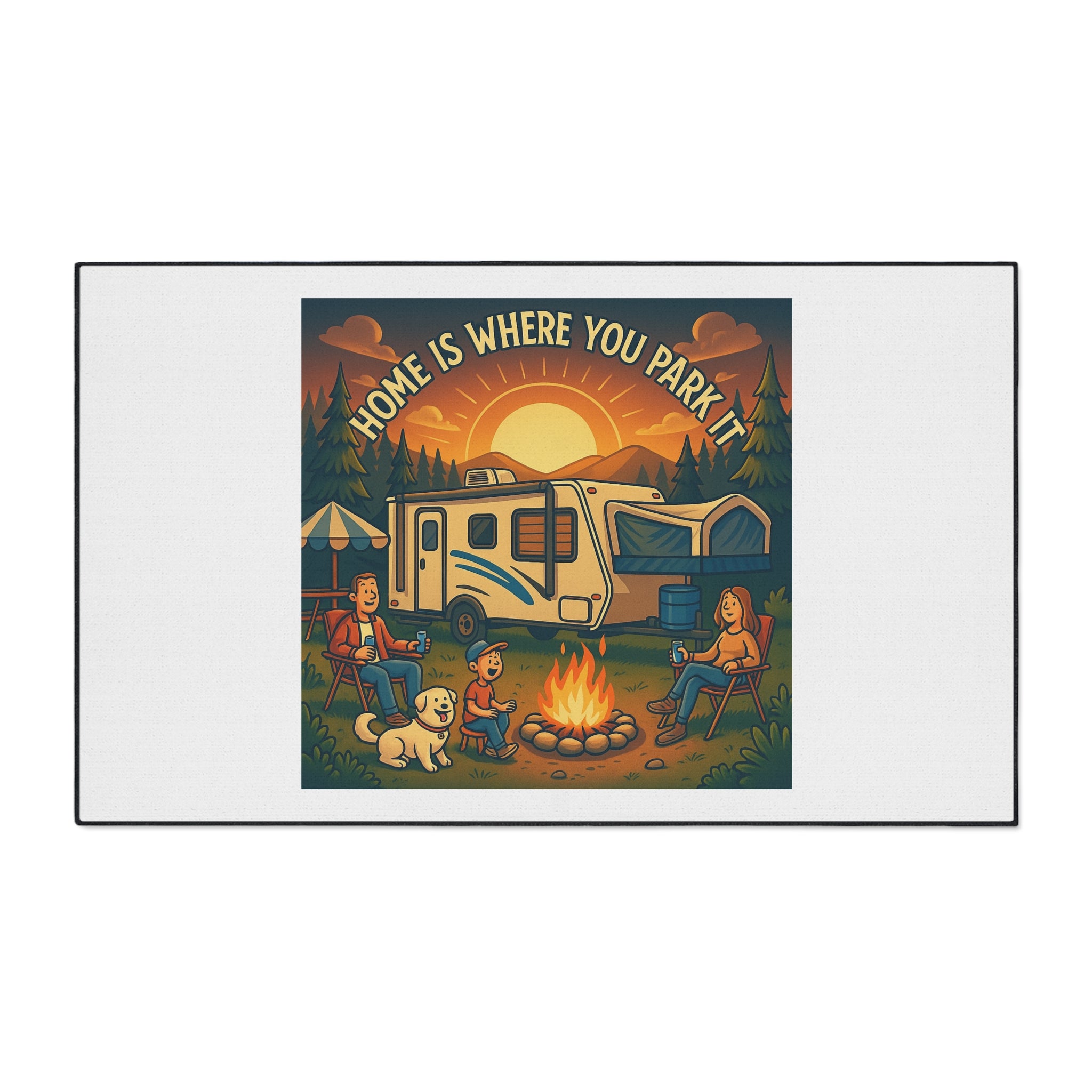 Cozy RV Welcome Mat, Home is Where You Park It Decor, Camping Floor Mat, Outdoor Welcome Mat, Travel Enthusiast Gift