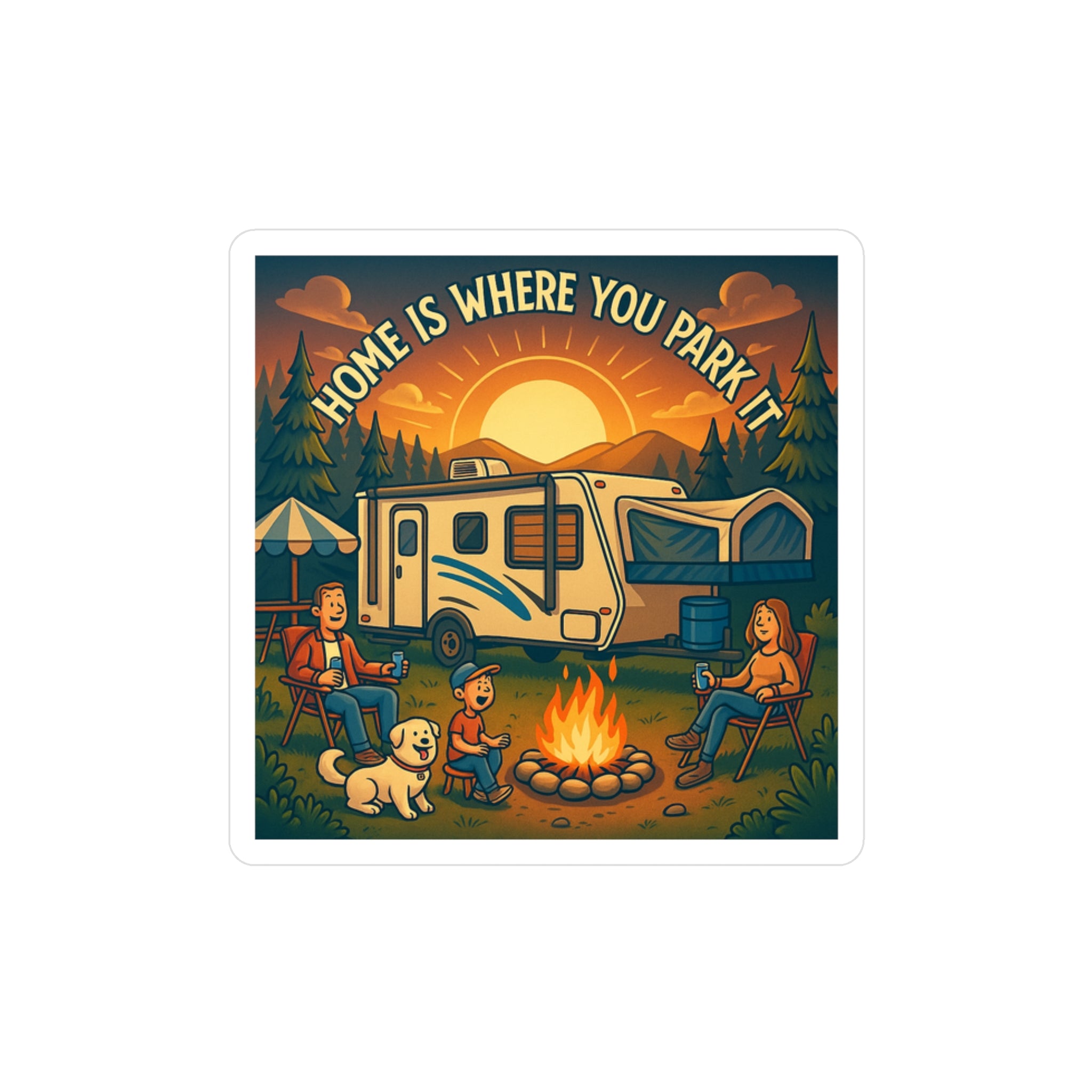 Home Is Where You Park It Vinyl Decals for RV Lovers, Outdoor Decor, Camping Stickers, Home Decor, Travel Memes