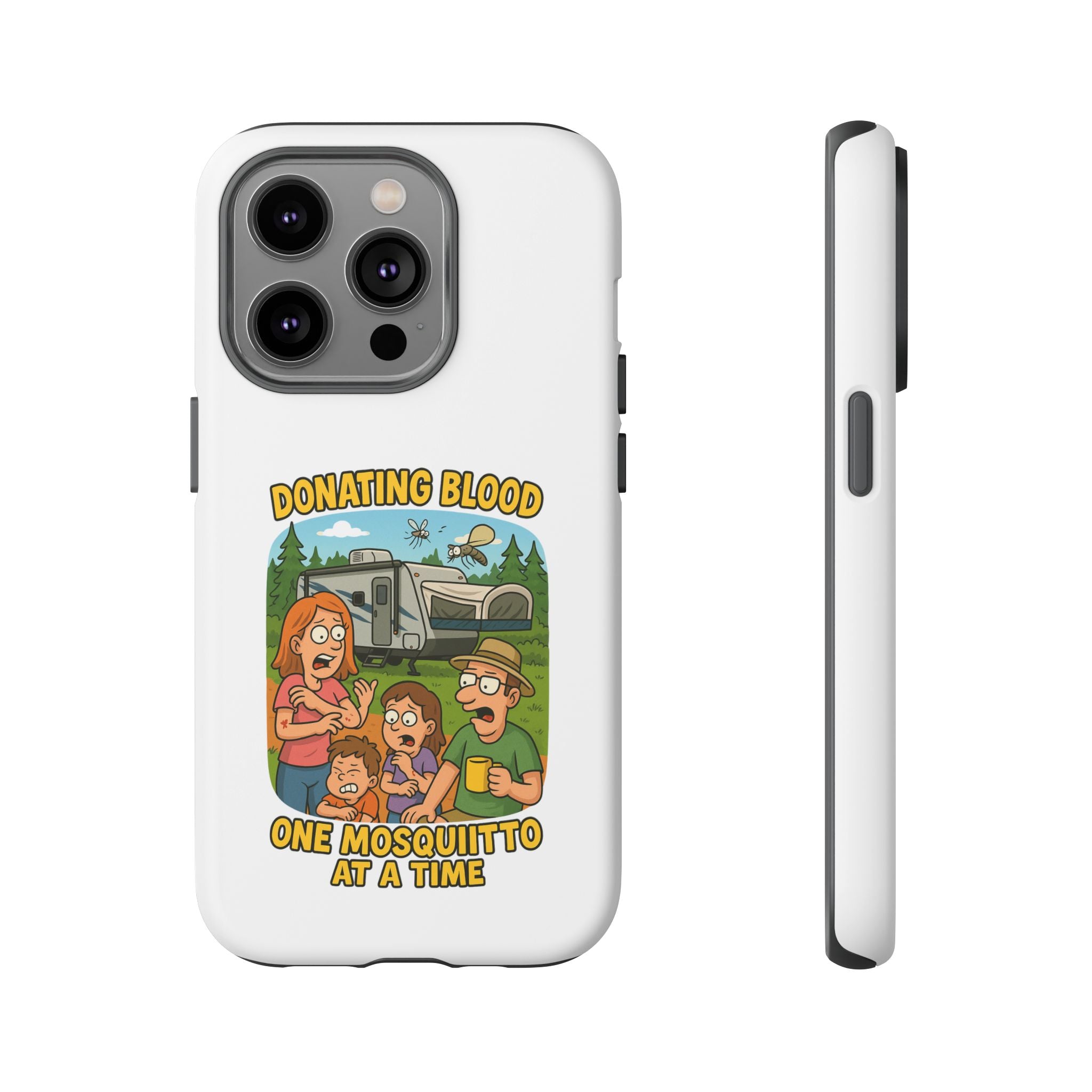 Humorous Phone Case - Donating Blood Mosquito Design, Funny Gift for Nurses, Outdoor Lovers, Eco-Friendly Gift, Summer Fun
