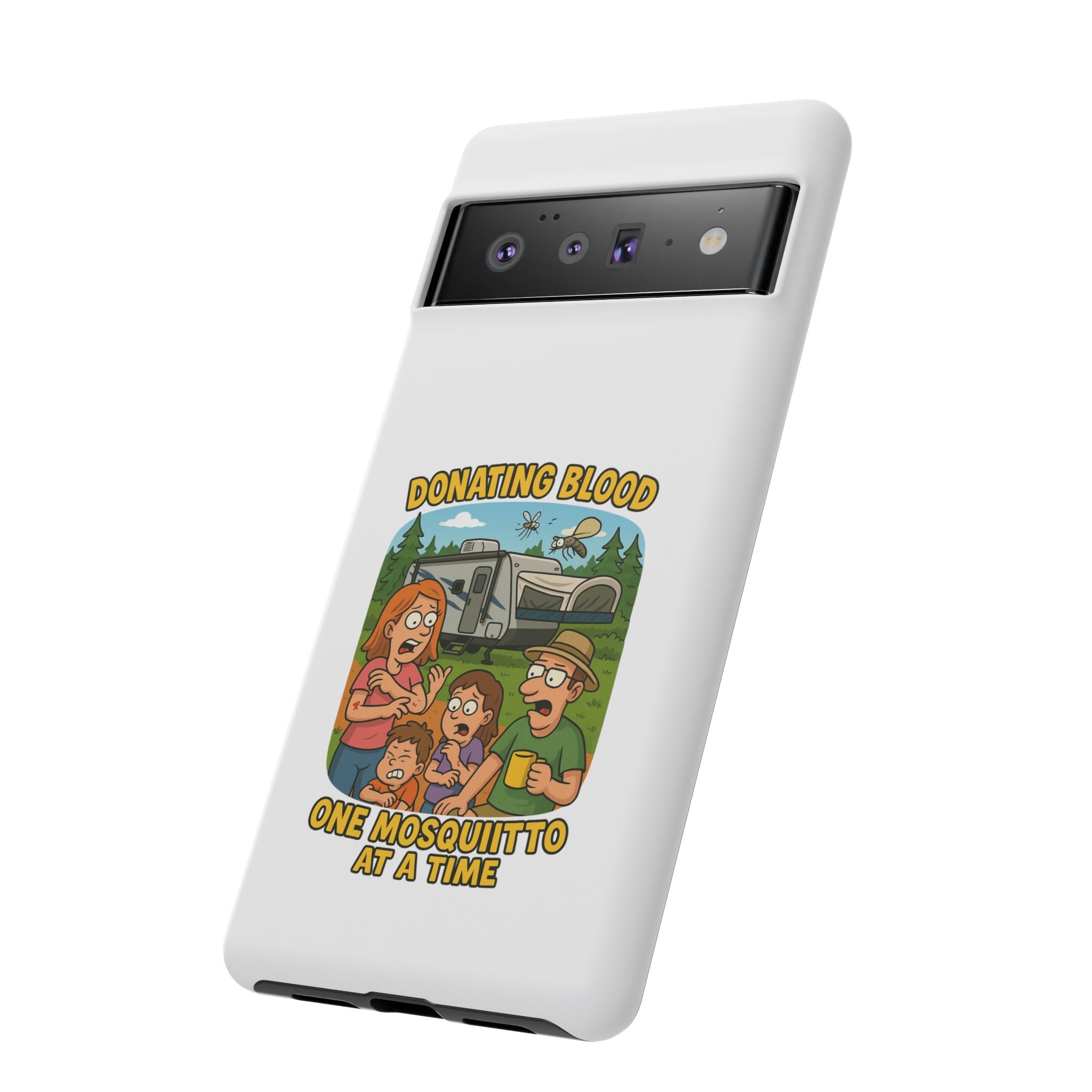 Humorous Phone Case - Donating Blood Mosquito Design, Funny Gift for Nurses, Outdoor Lovers, Eco-Friendly Gift, Summer Fun