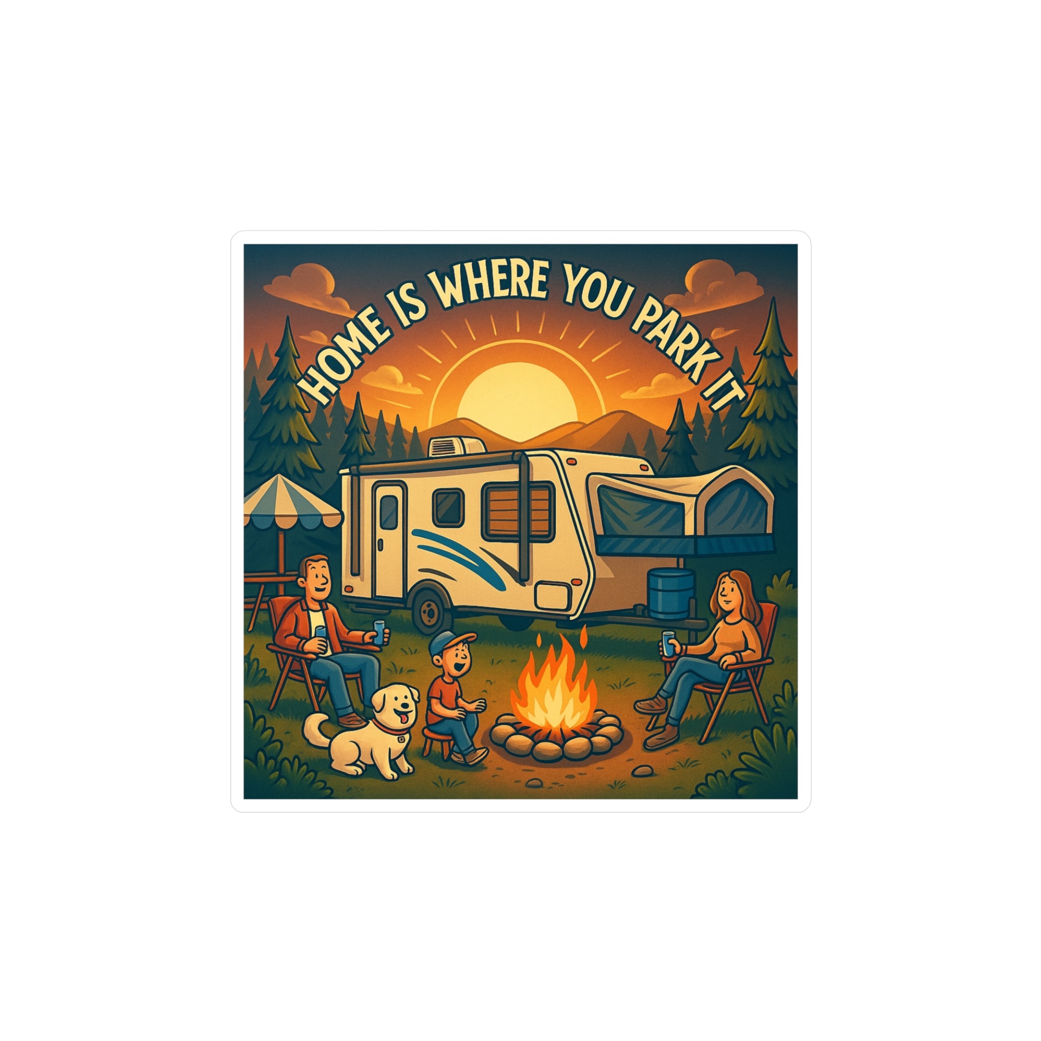 Home Is Where You Park It Vinyl Decals for RV Lovers, Outdoor Decor, Camping Stickers, Home Decor, Travel Memes