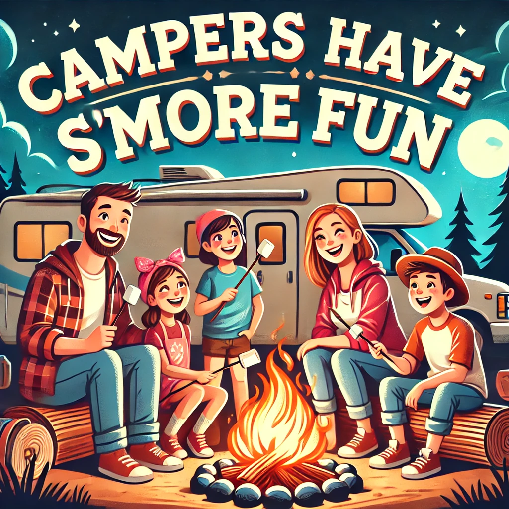 Outdoor Rug - Campers S'more Fun Design