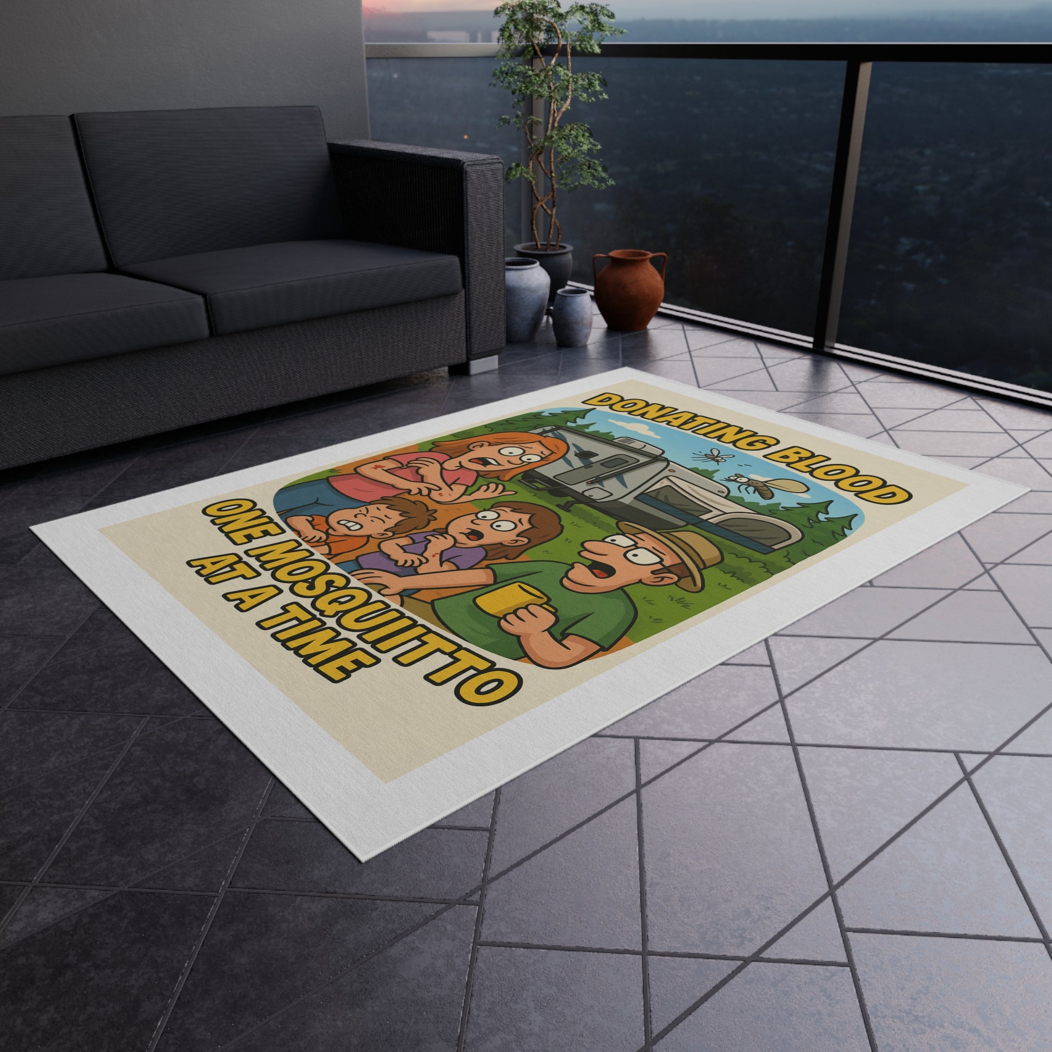 Donating Blood One Mosquito at a Time - Hybrid Camping Outdoor Rug