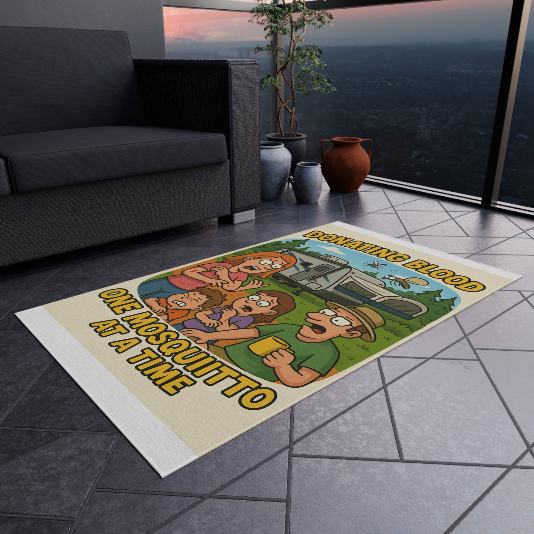 Donating Blood One Mosquito at a Time - Hybrid Camping Outdoor Rug