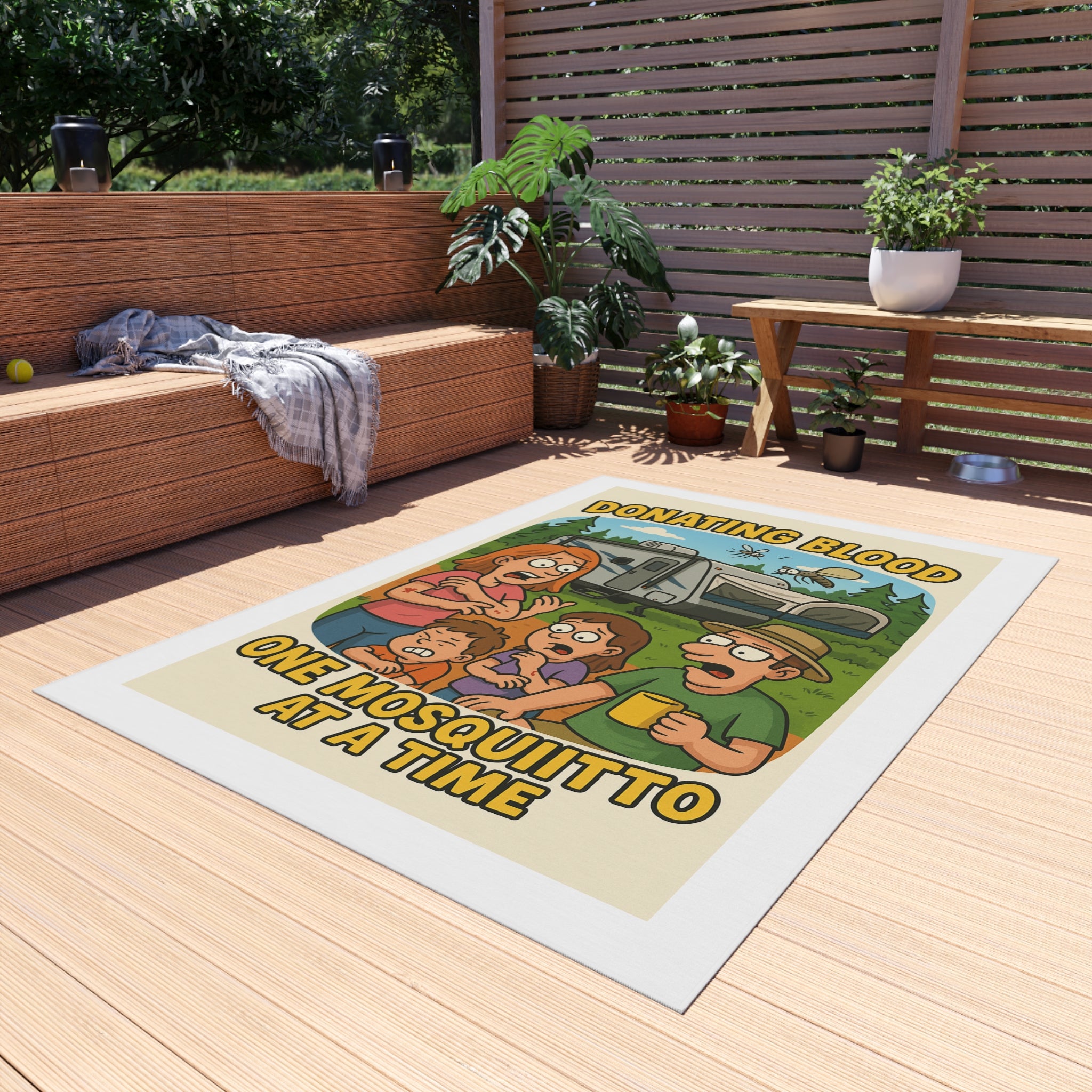 Donating Blood One Mosquito at a Time - Hybrid Camping Outdoor Rug