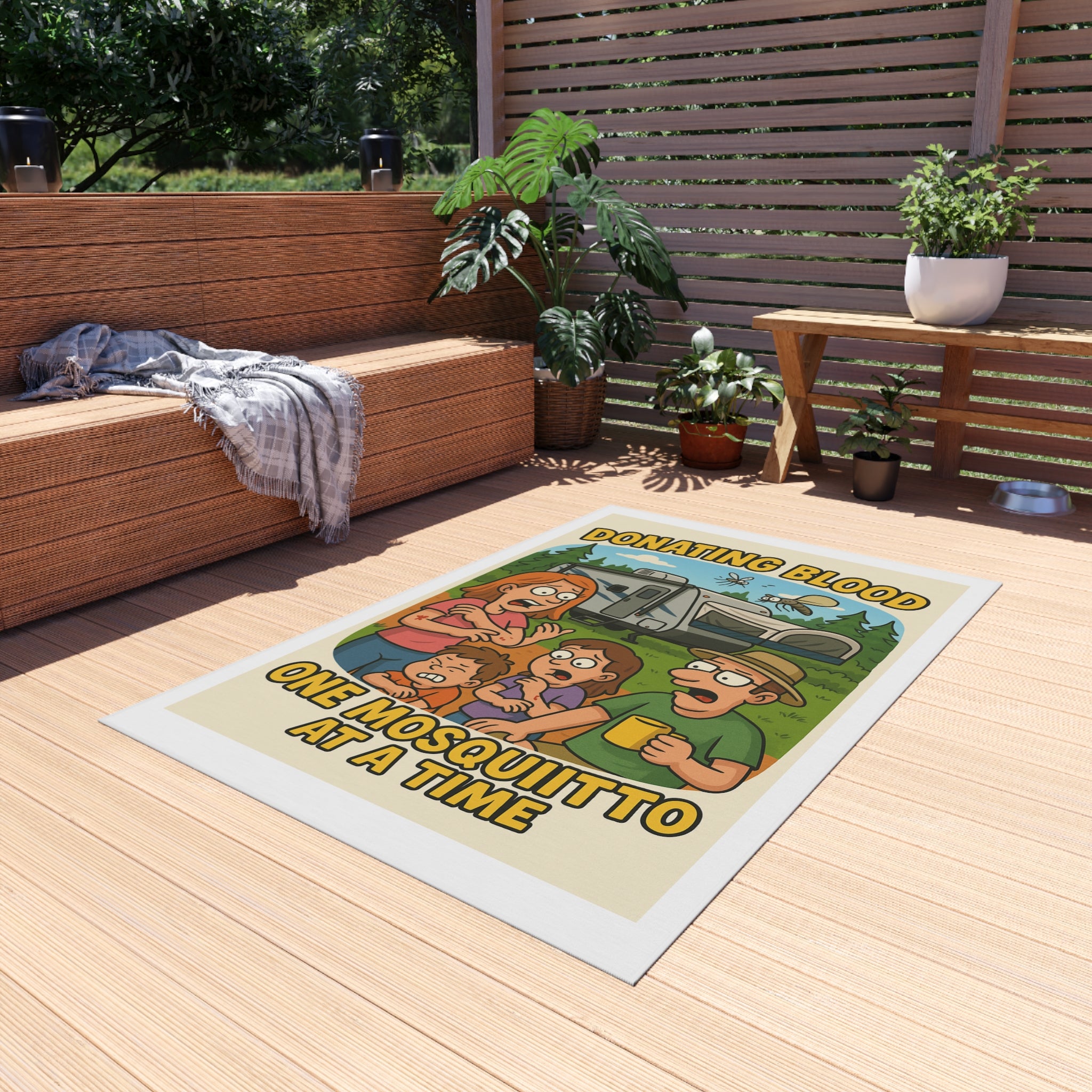 Donating Blood One Mosquito at a Time - Hybrid Camping Outdoor Rug