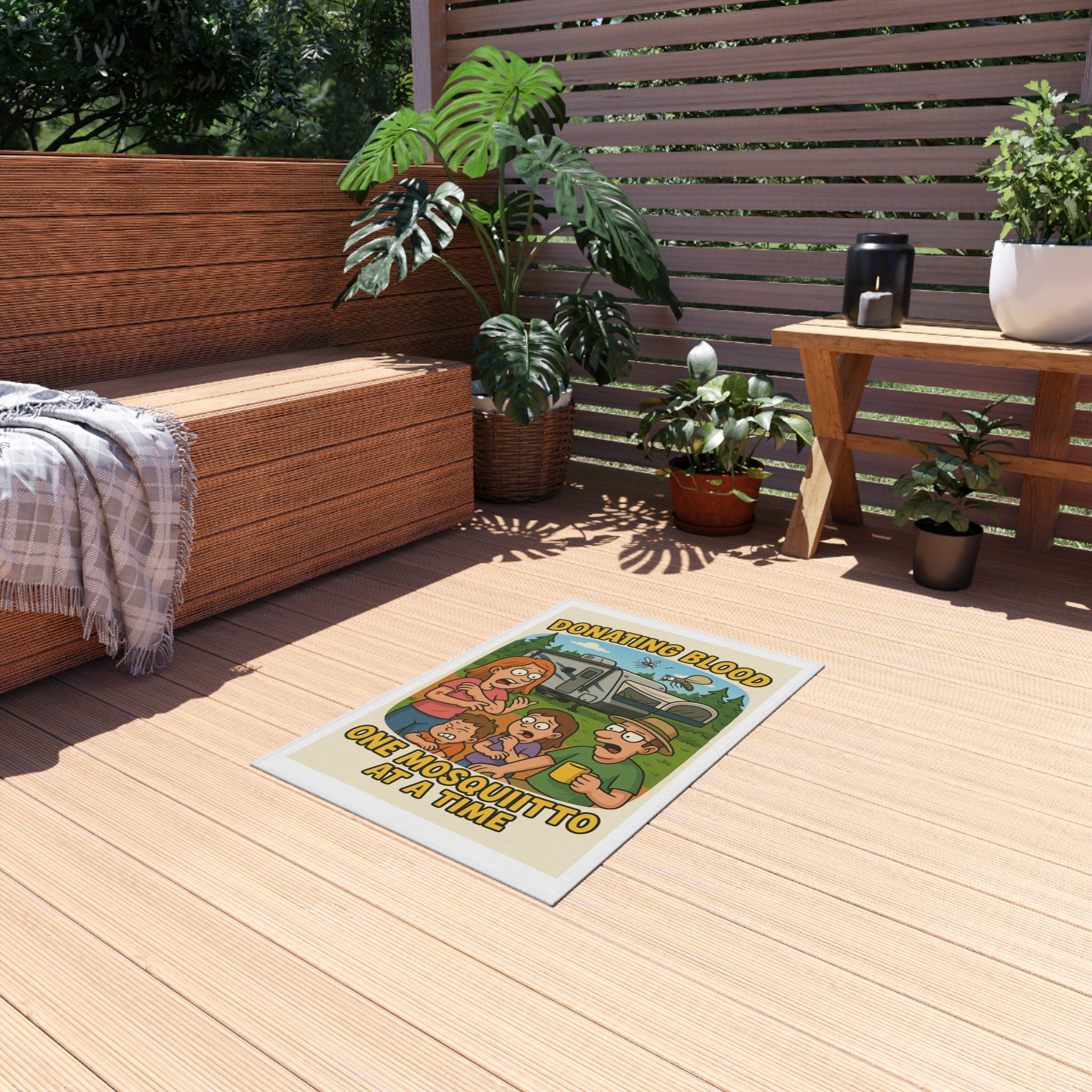 Donating Blood One Mosquito at a Time - Hybrid Camping Outdoor Rug
