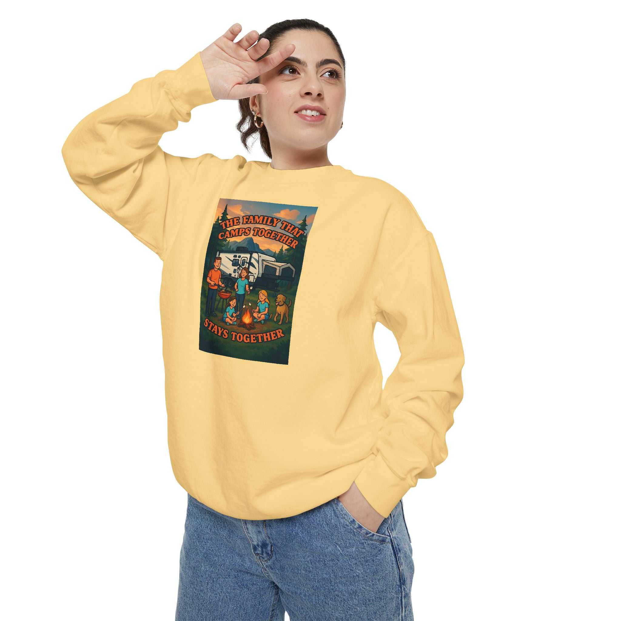 Cozy Unisex Garment-Dyed Sweatshirt with Retro Design, Perfect for Relaxing, Gift for Friends, Casual Wear, Fall Fashion, Warm Layer