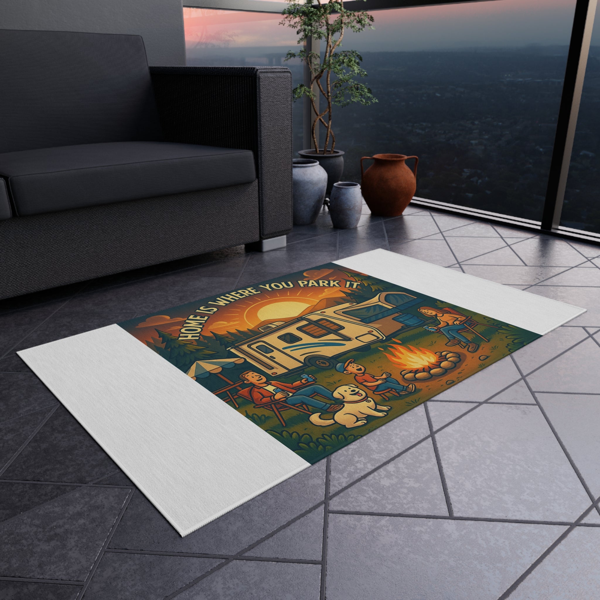 Cozy Outdoor Rug - Perfect for Camping, RVing, Patios, Home Decor, Bohemian Style