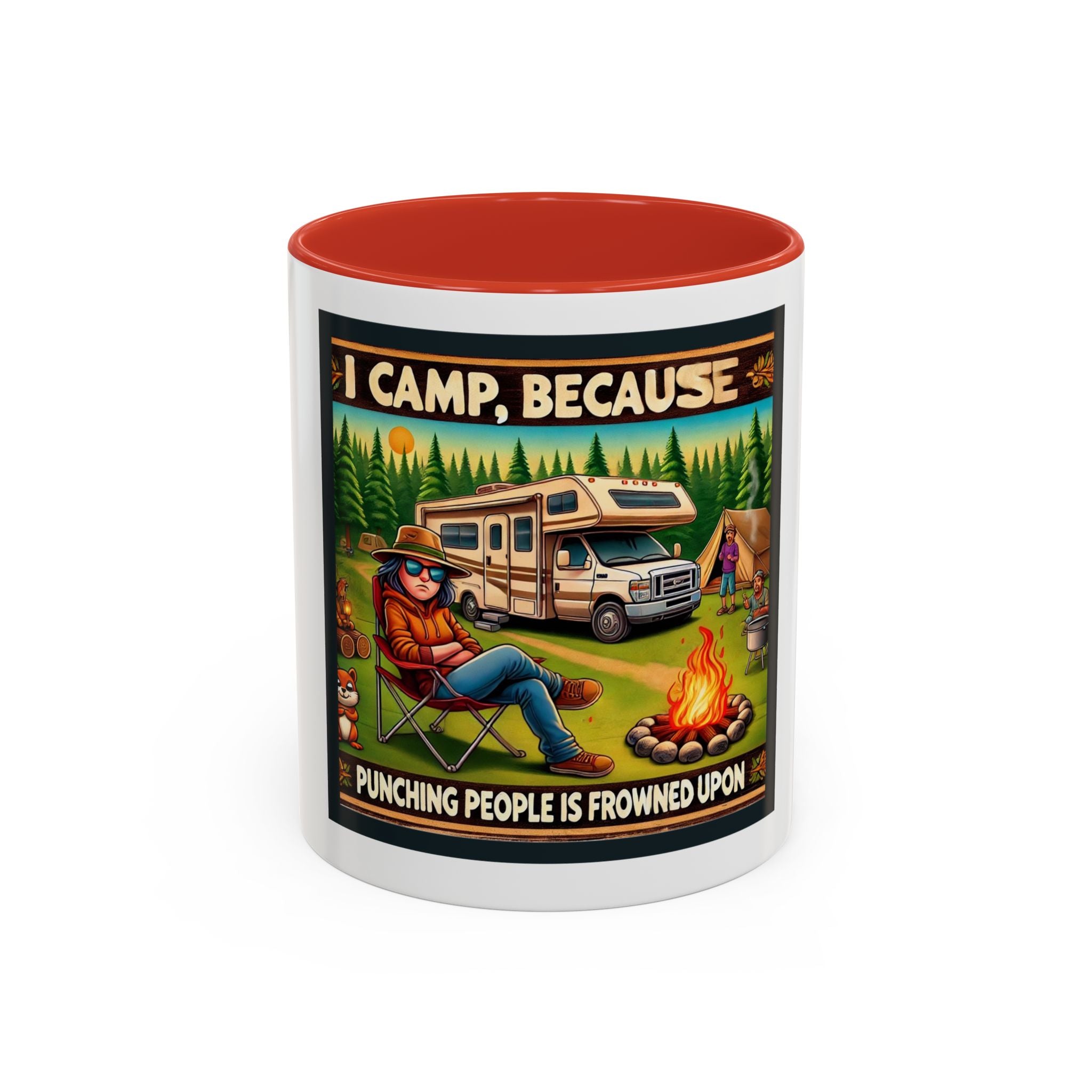 Mug - I CAMP, because punching people is frowned upon
 Coffee Mug (11, 15oz)