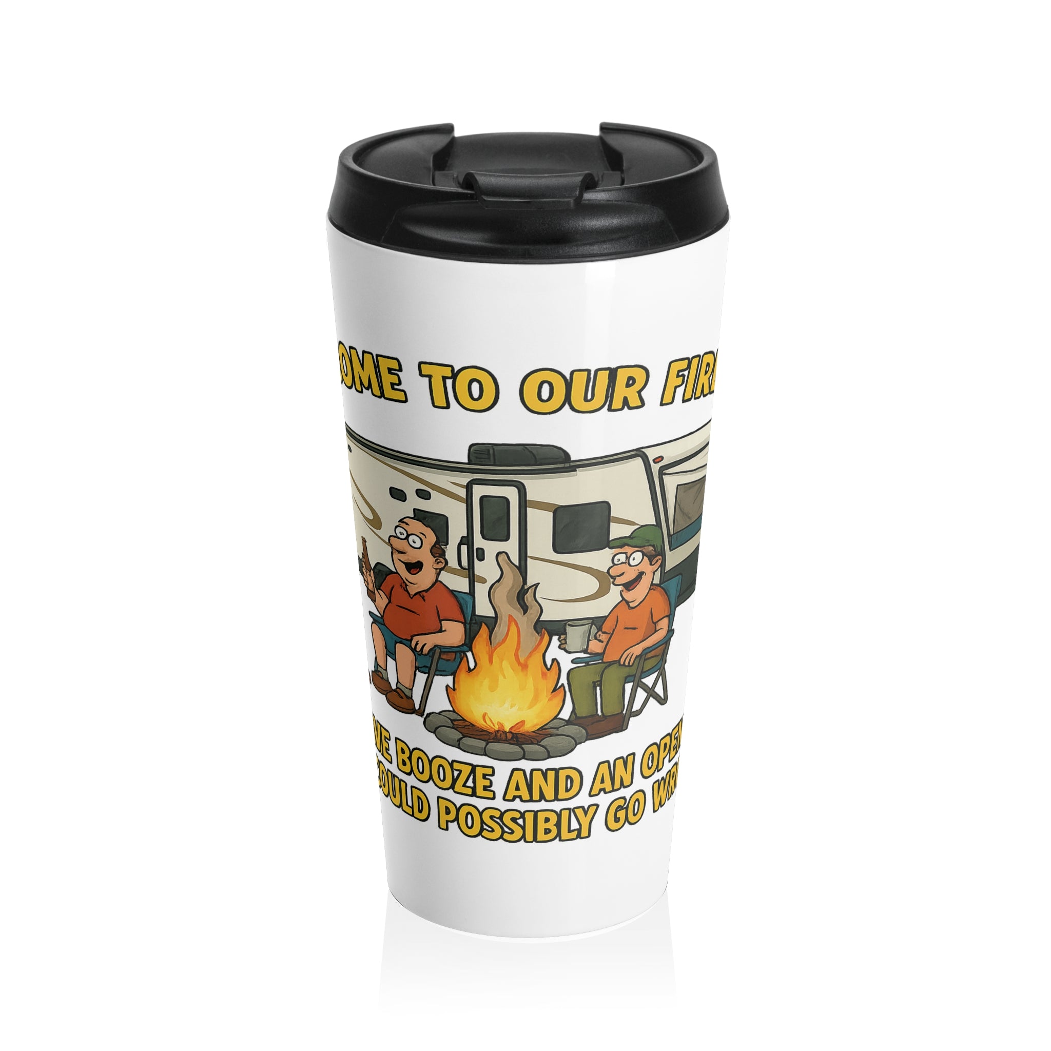 Camping Travel Mug, Funny Outdoor Coffee Cup, Gift for RV Lovers, Summer Adventure Mug, Outdoor Enthusiast Travel Mug