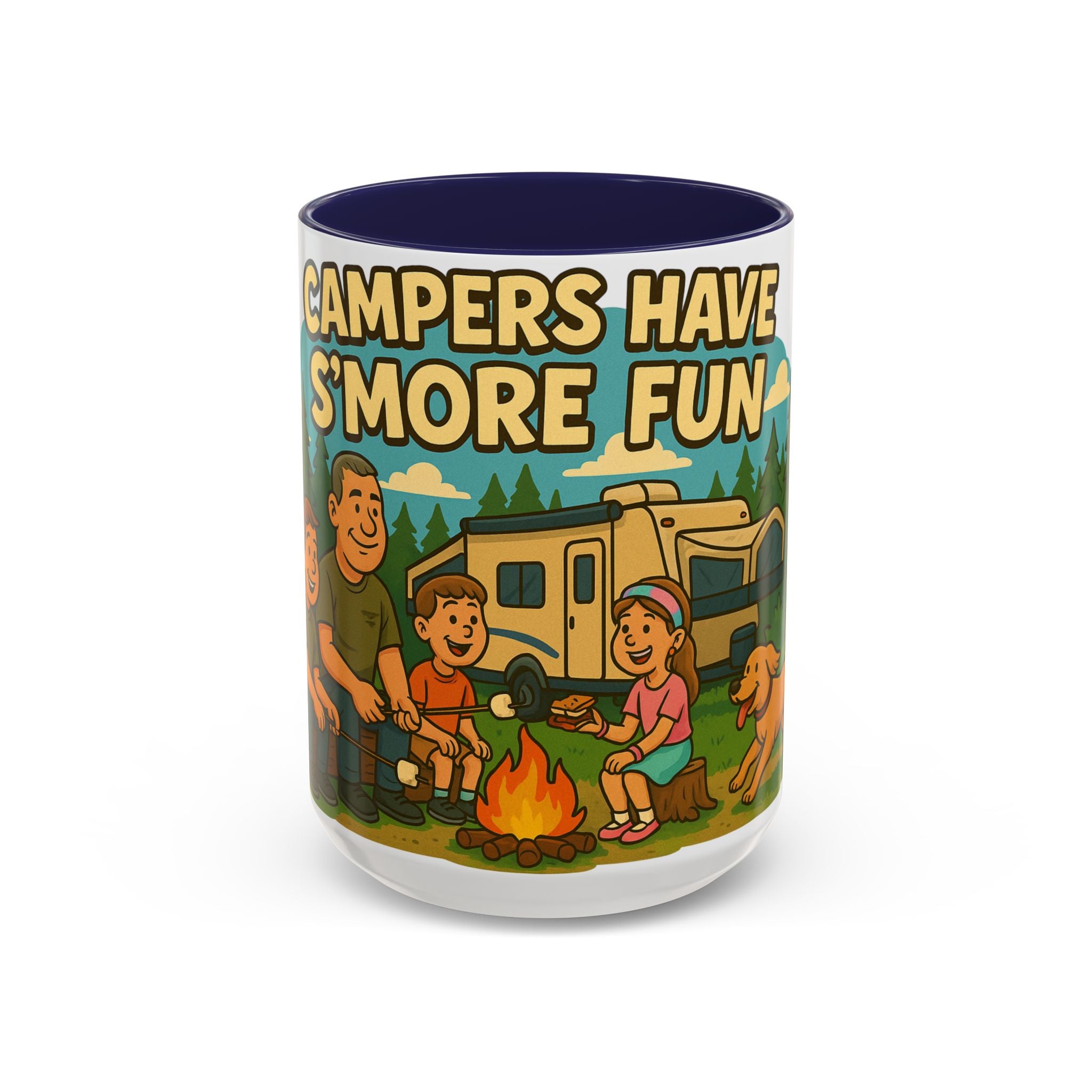 Campfire Adventure Mug - 'Campers Have S'more Fun', Outdoor Coffee Cup for Camping Lovers, Gifts for Nature Enthusiasts, S'mores Jokes