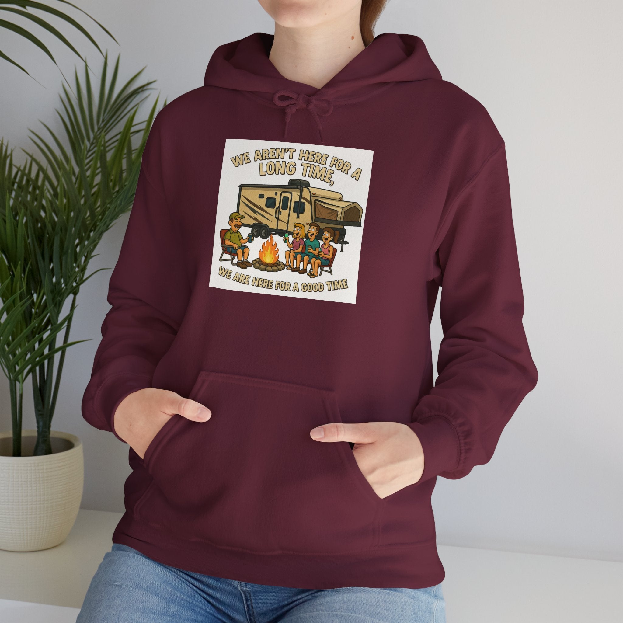 Adventure Awaits Graphic Hoodie - We aren't here for a long time, we are here for a good time