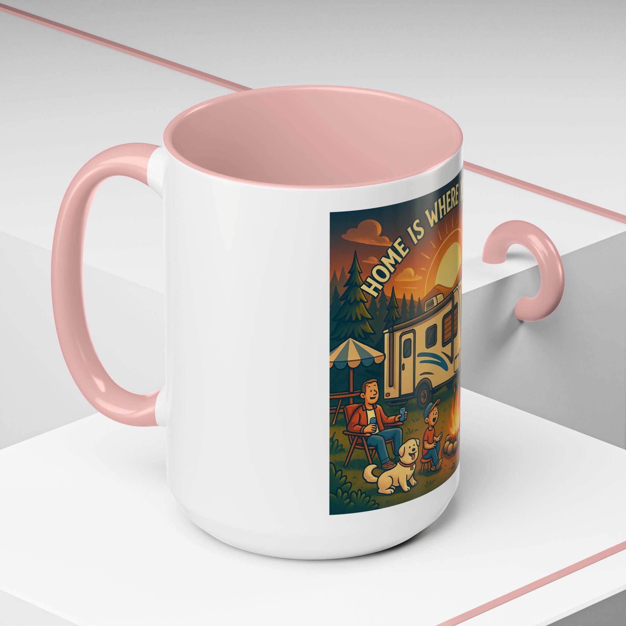Camping Coffee Mug, Home is Where You Park It, RV Life Mug, Adventure Gift, Outdoor Enthusiast Drinkware