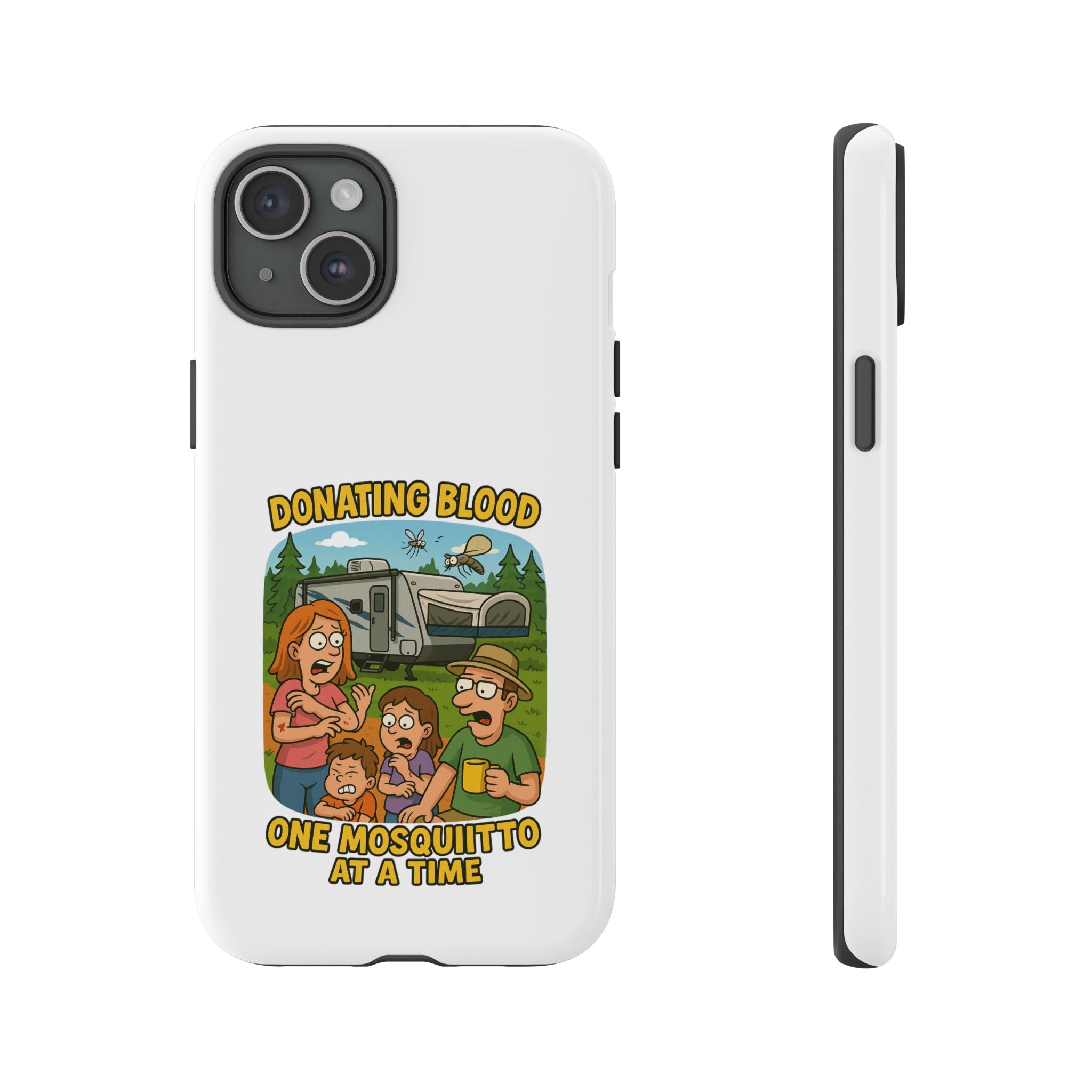 Humorous Phone Case - Donating Blood Mosquito Design, Funny Gift for Nurses, Outdoor Lovers, Eco-Friendly Gift, Summer Fun