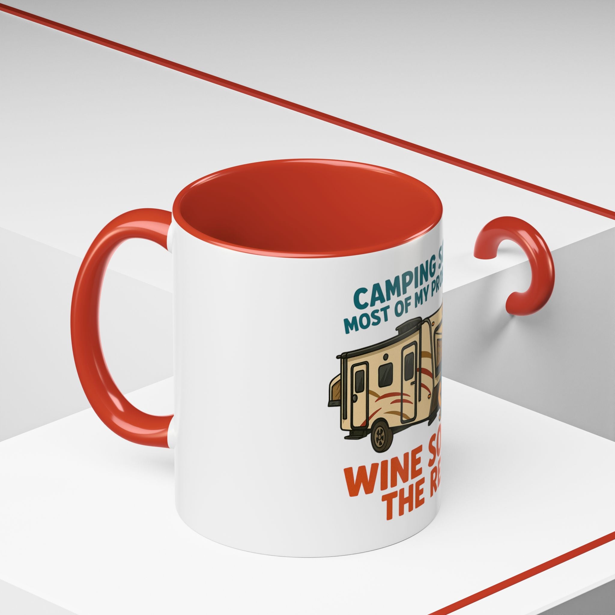Camping Coffee Mug - Wine Solves the Rest - Fun Camper Mug for Nature Lovers, Gift for Adventurers, Travel Mug, Coffee Lover's Gift