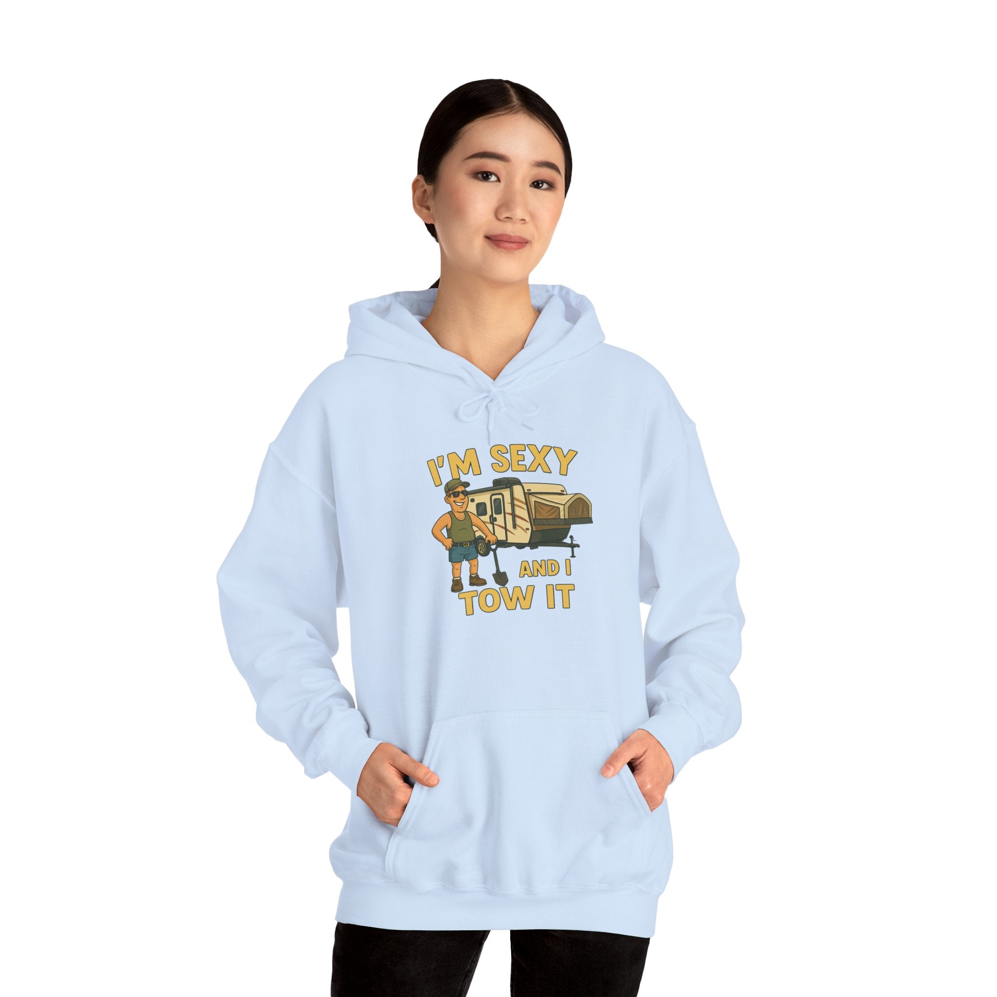 Funny Tow Truck Hoodie, Unisex Heavy Blend Sweatshirt, Gifts for Towing Enthusiasts, Quirky Casual Wear, Humor Apparel, Birthday Gift
