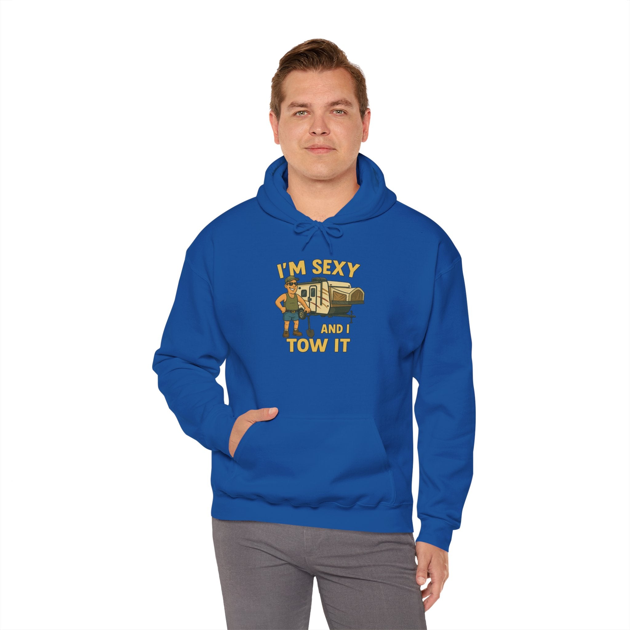 Funny Tow Truck Hoodie, Unisex Heavy Blend Sweatshirt, Gifts for Towing Enthusiasts, Quirky Casual Wear, Humor Apparel, Birthday Gift