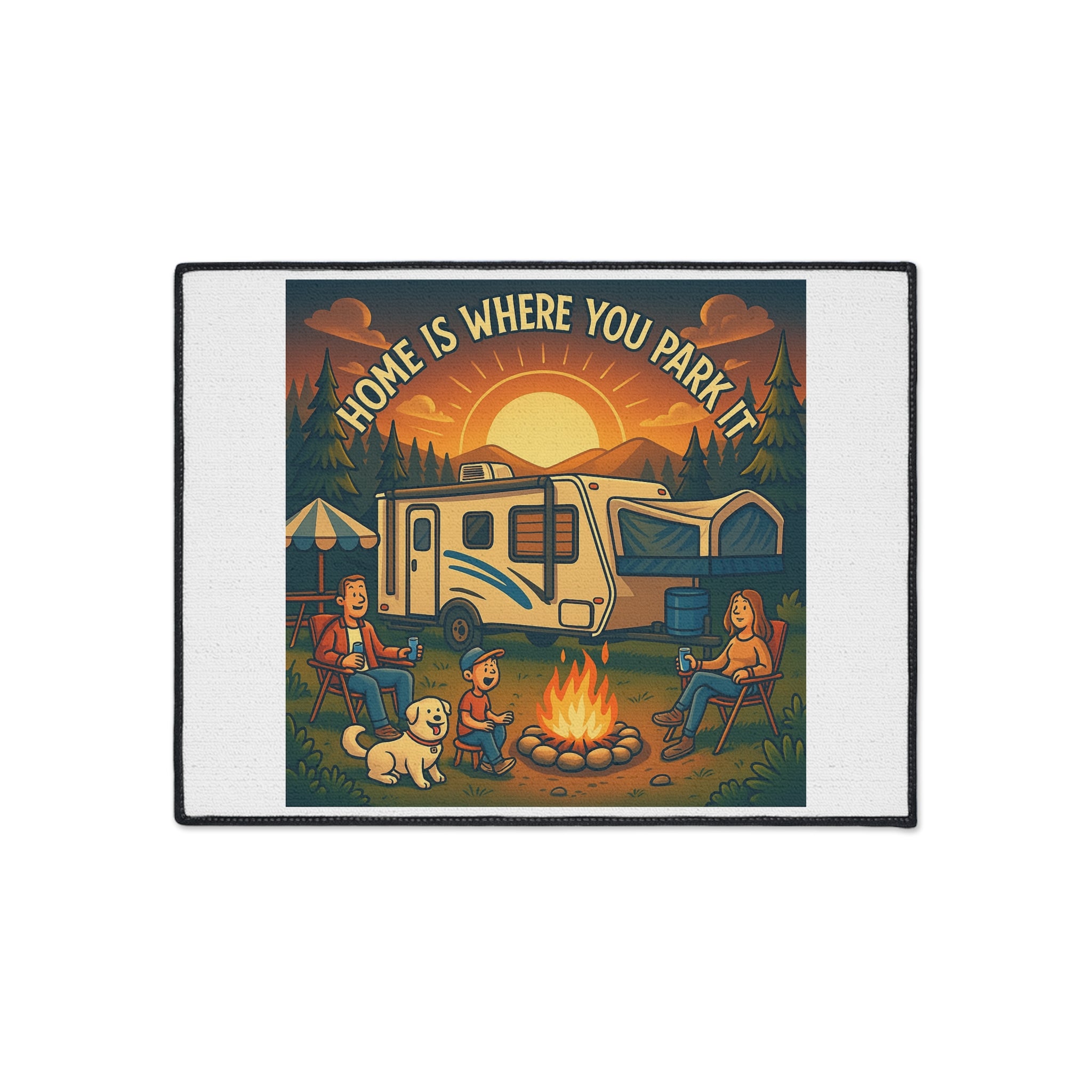 Cozy RV Welcome Mat, Home is Where You Park It Decor, Camping Floor Mat, Outdoor Welcome Mat, Travel Enthusiast Gift