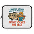 Camping Wine Lover's Laptop Sleeve, Neoprene Case, RV Gift, Wine Enthusiast Accessory, Outdoor Adventure Organizer