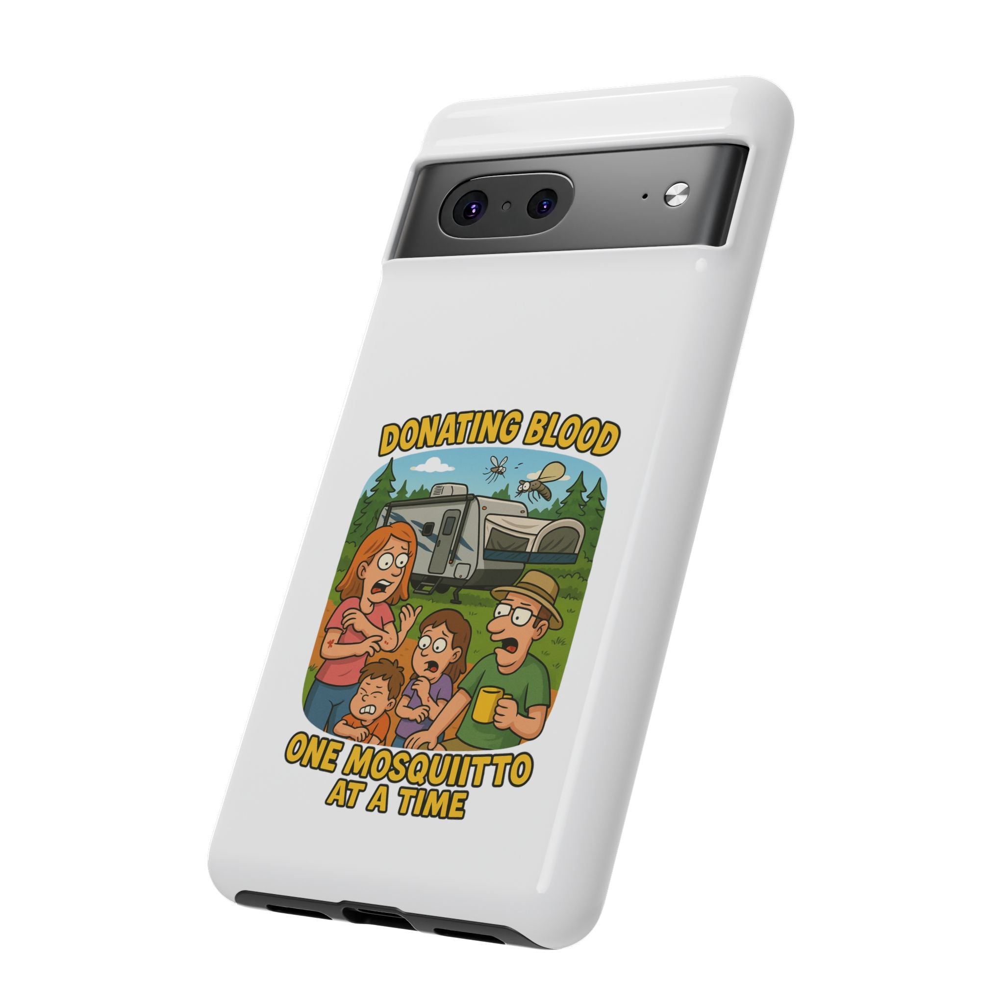 Humorous Phone Case - Donating Blood Mosquito Design, Funny Gift for Nurses, Outdoor Lovers, Eco-Friendly Gift, Summer Fun