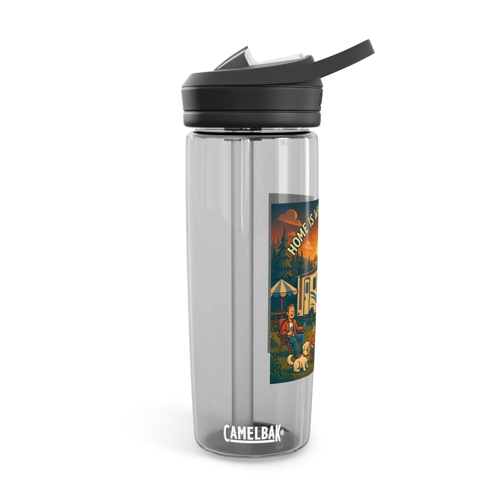 Campfire Adventures Water Bottle, RV Life, Outdoor Fun, Camping Gear, Hydration Bottle, Eco-Friendly Drinking